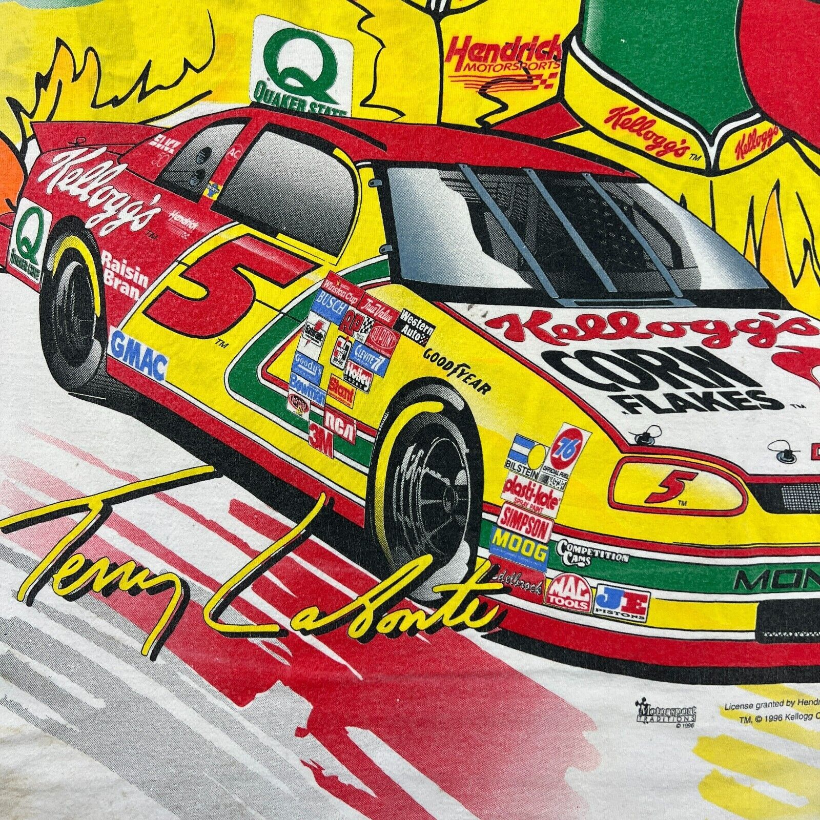 Chase Authentics × NASCAR × Vintage 1996 Chase Terry Labonte T Shirt XL Kelloggs NASCAR AOP Tee Size US XL / EU 56 / 4 - 4 Thumbnail