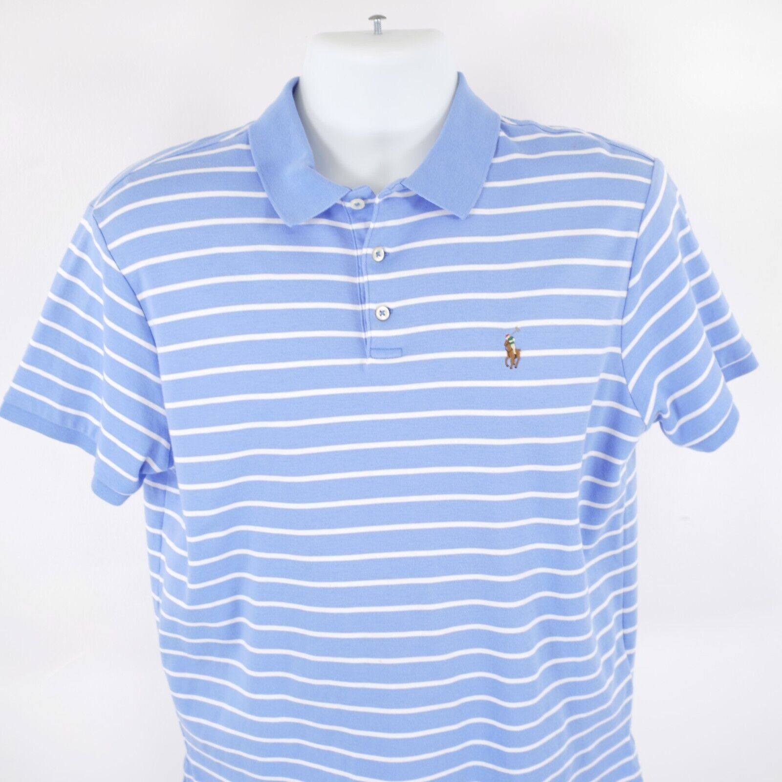 Ralph Lauren Polo Ralph Lauren Blue Striped Custom Slim Fit Large Polo Sh Size US L / EU 52-54 / 3 - 1 Thumbnail