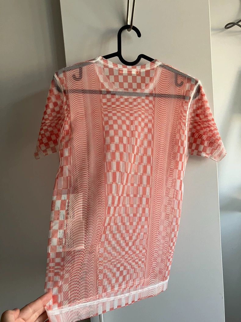 Comme des Garcons Comme Des Garcons Red See-Through Gauze Checkerboard Short Size S / US 4 / IT 40 - 8 Thumbnail