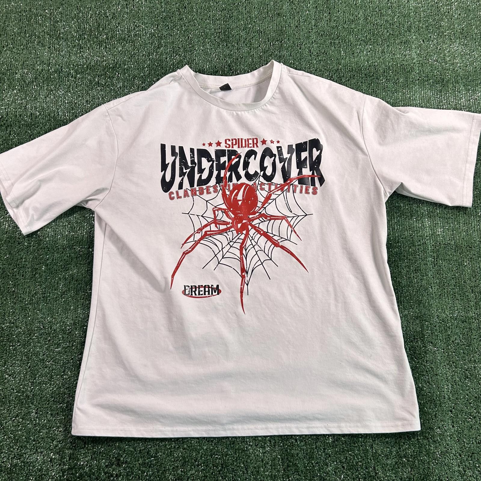Shein SHEIN White Graphic T-Shirt with Red Spider Design. Large Size US L / EU 52-54 / 3 - 1 Thumbnail