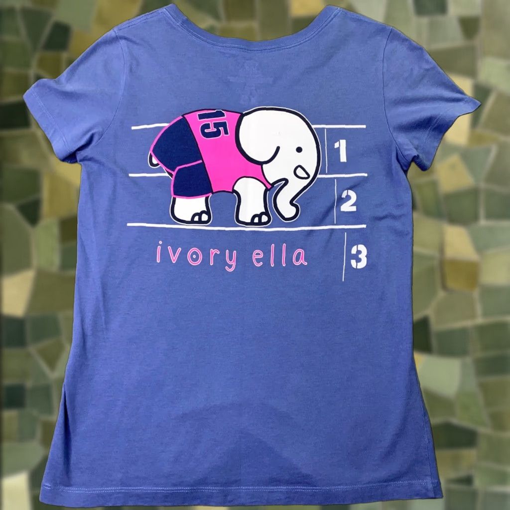 Vintage Ivory Ella Womens T-Shirt XS Blue Short Sleeve Round Neck Cotton Jersey Casual Size XS / US 0-2 / IT 36-38 - 1 Thumbnail