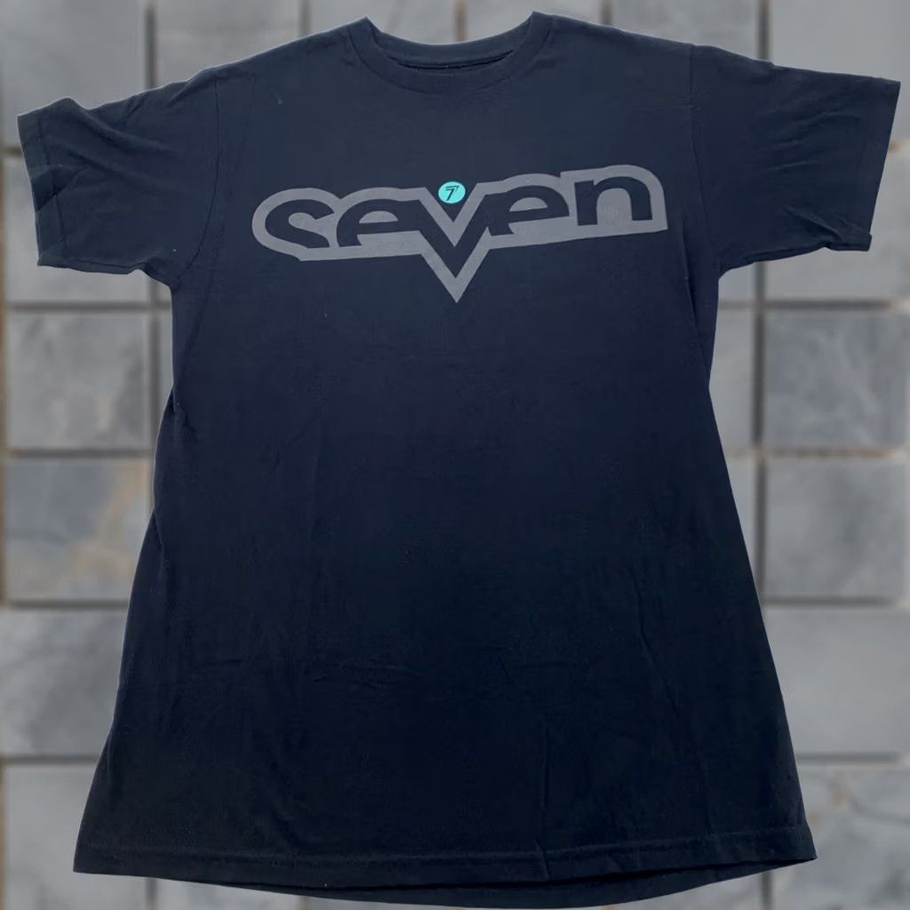 Vintage Seven Shirt Mens XS Black Graphic Logo Tee Short Sleeve Crew Neck Autograph Signed Size US XS / EU 42 / 0 - 1 Thumbnail