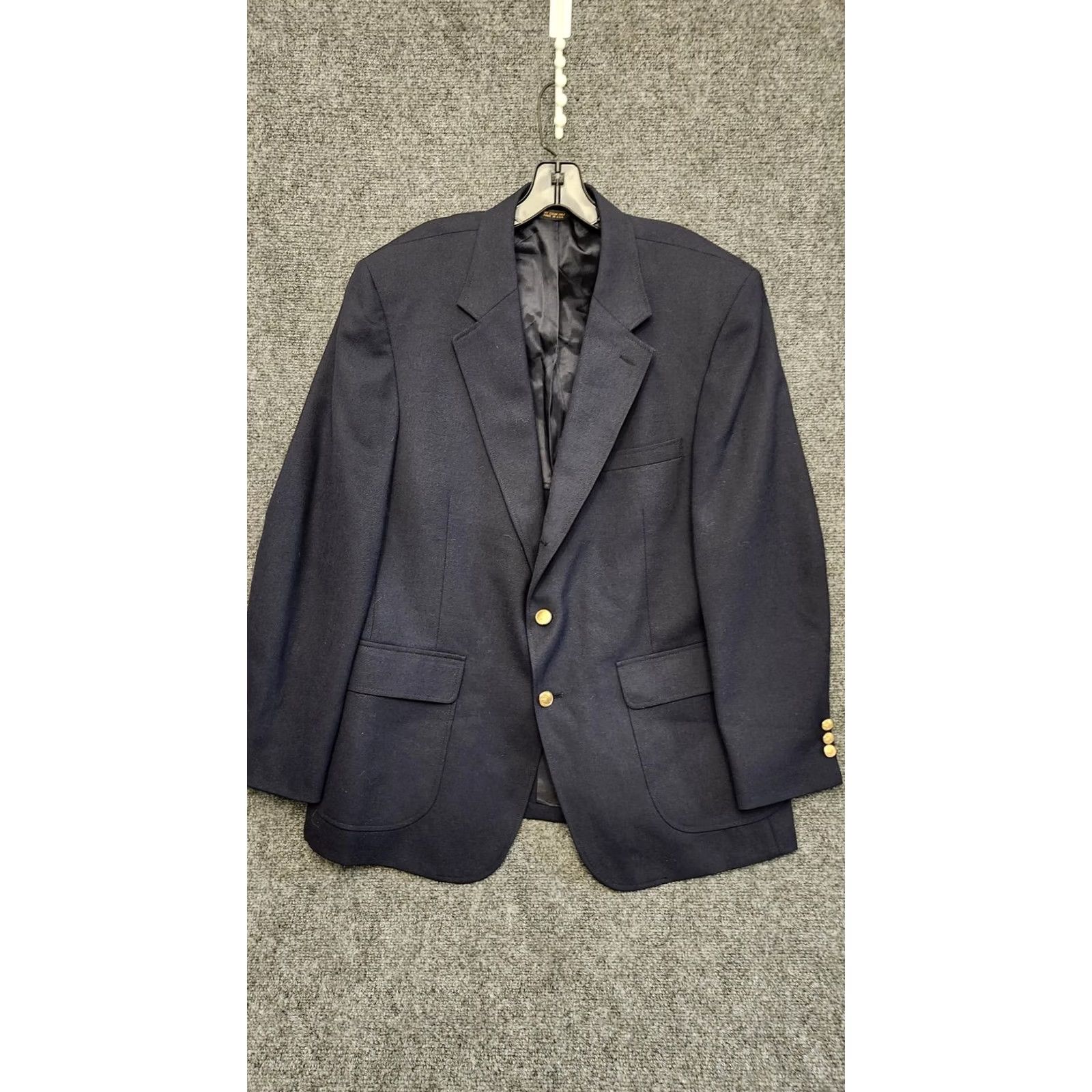 Orvis Orvis Blazer Sport Coat Mens 46 Navy Blue Wool Blend Gold Button USA Jacket Size 46R - 5 Thumbnail