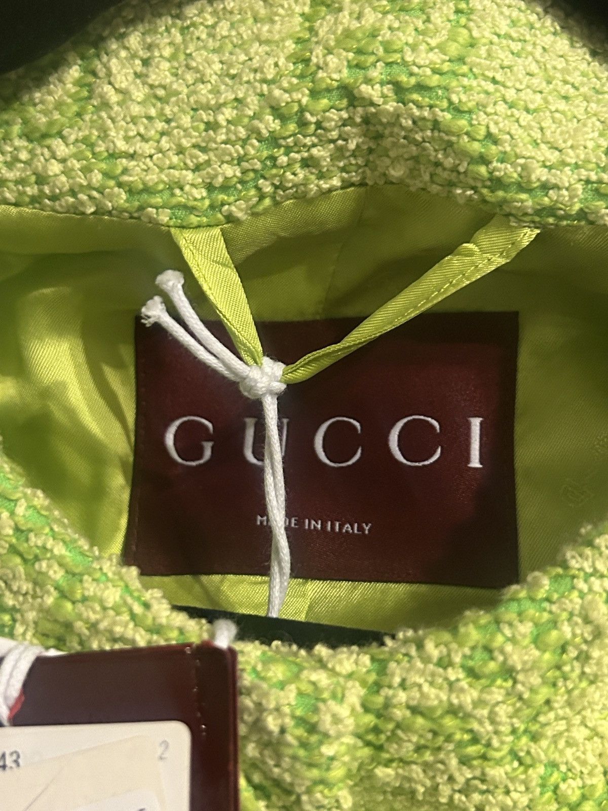 Gucci Gucci GG Boucle Cotton Blend Jacket With Horsebit Lime green Size S / US 4 / IT 40 - 13 Thumbnail