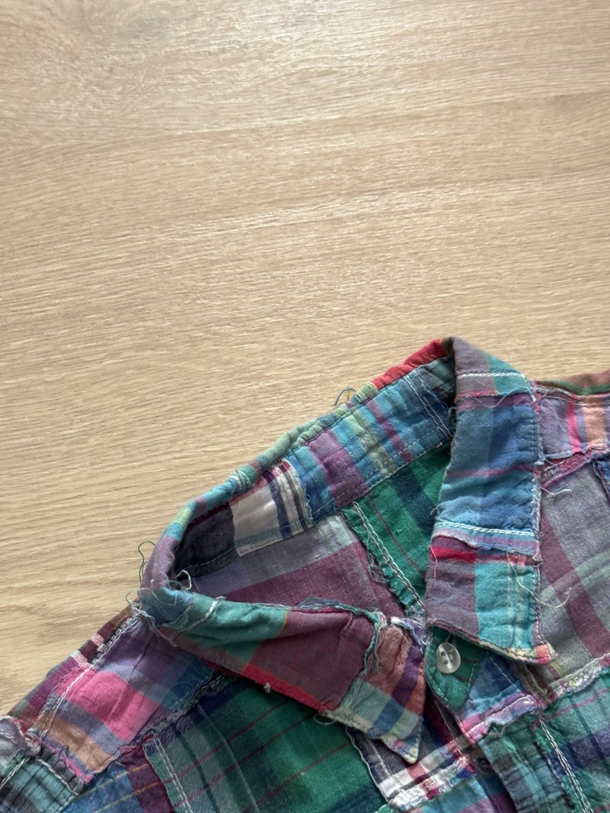 Vintage Vintage 90’s y2k Patchwork Handmade Japanese Rare Shirt Size US XL / EU 56 / 4 - 6 Thumbnail