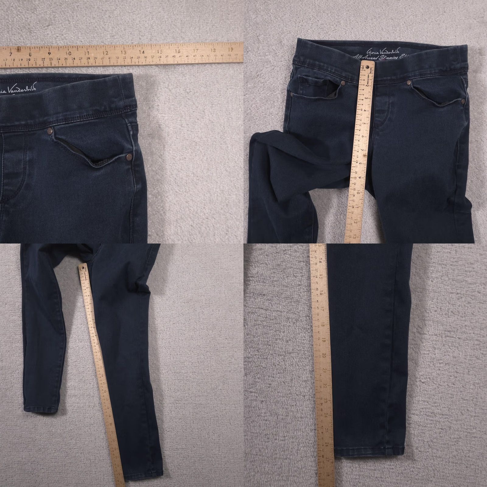 Gloria Vanderbilt Gloria Vanderbilt Jeans Womens 4P Jeans Avery Pull On Skinny Jegging Dark Wash Blue Slimming Stretch Pockets 27in Inseam 27in Petite Average Size 27" / US 4 / IT 40 - 8 Thumbnail