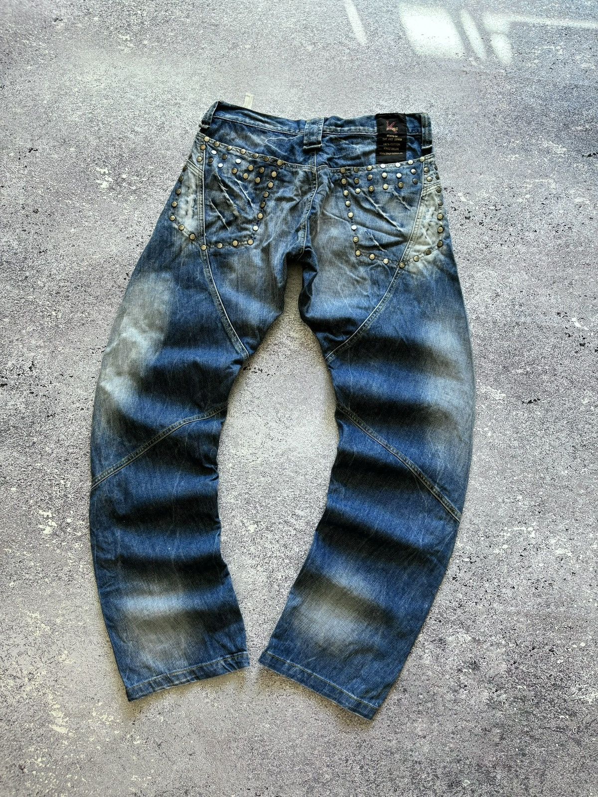 Y2K Vintage Jeans Blue Washed 00’s Straight Rap AvantGarde
