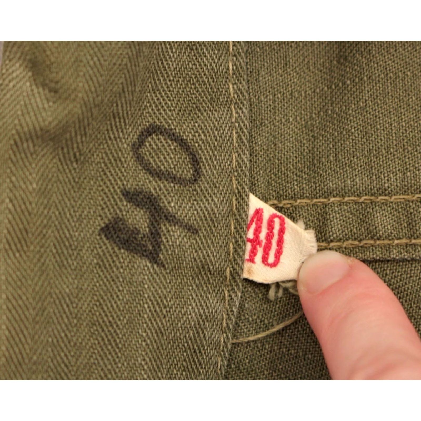 Vintage VTG WWII 1940s Era HBT Wreath Overalls Sz 40 WW2 40s Mechanic Shirt Mens Vintage Overalls Size US 40 / EU 56 - 3 Thumbnail