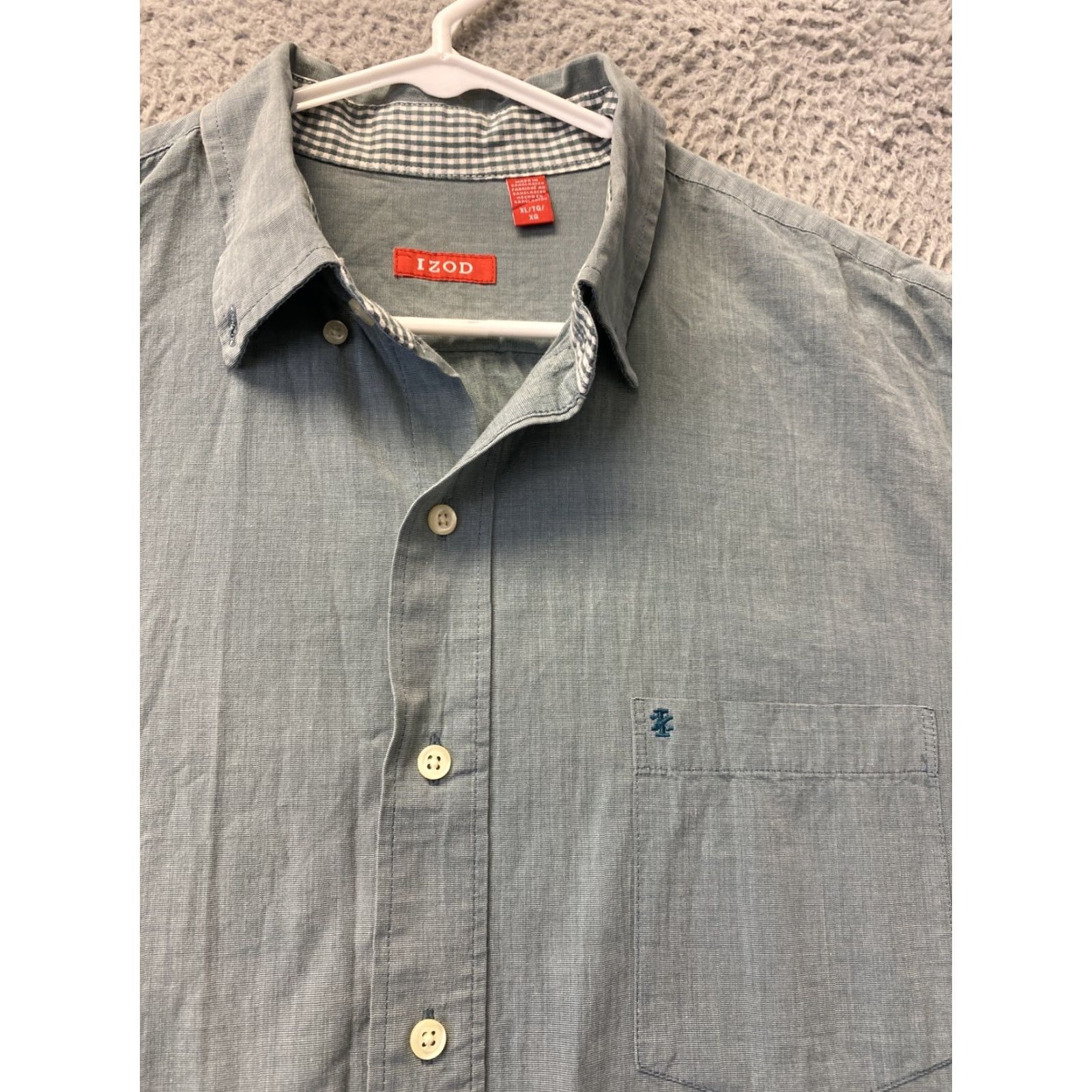 Izod IZOD Dress Shirt Men XL Green / 97-59 Regular Button-Down Collar Shirt Size 46R - 2 Thumbnail