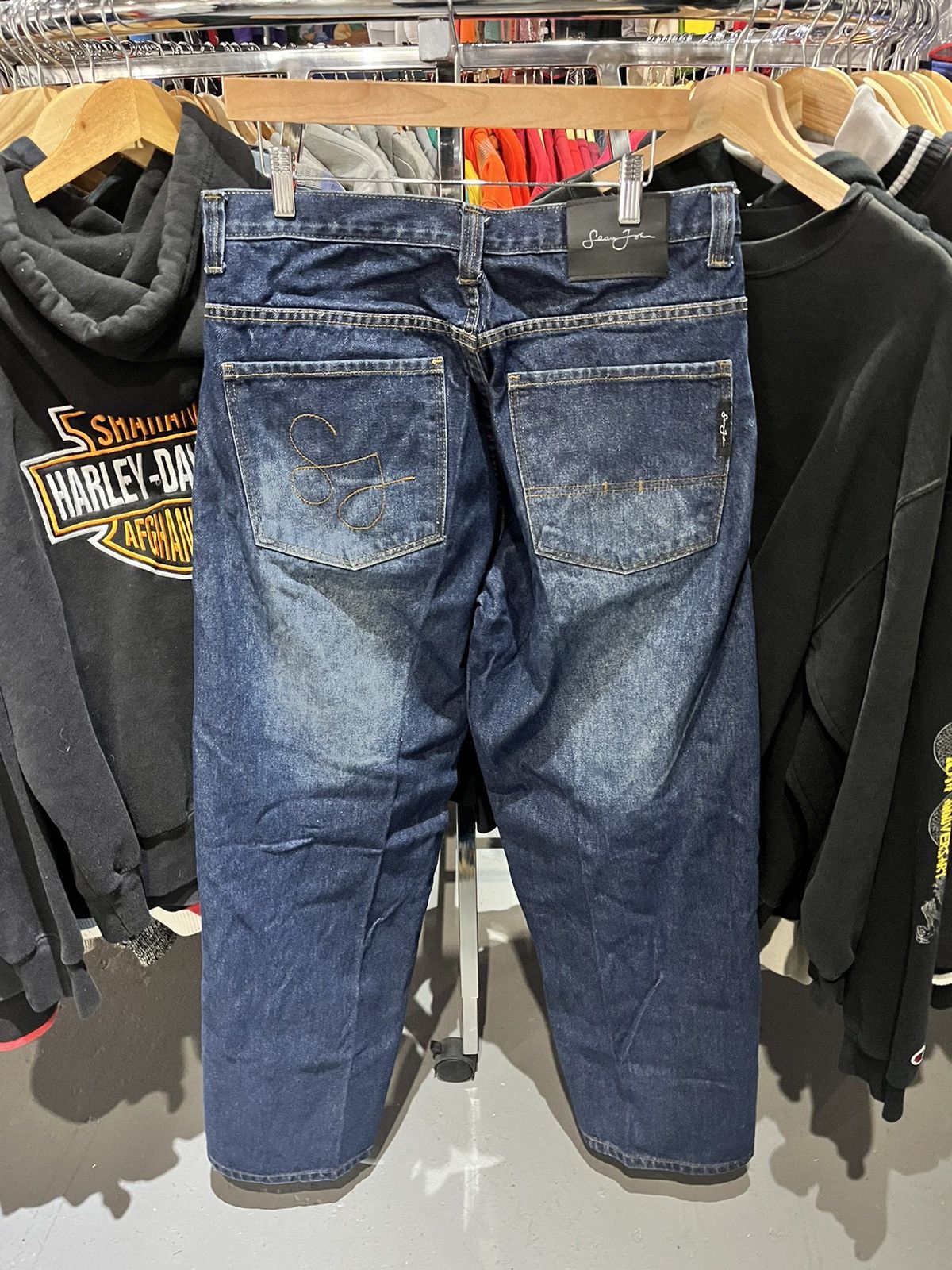Vintage Y2K Sean John Baggy Dark Wash Blue Jeans 36x32