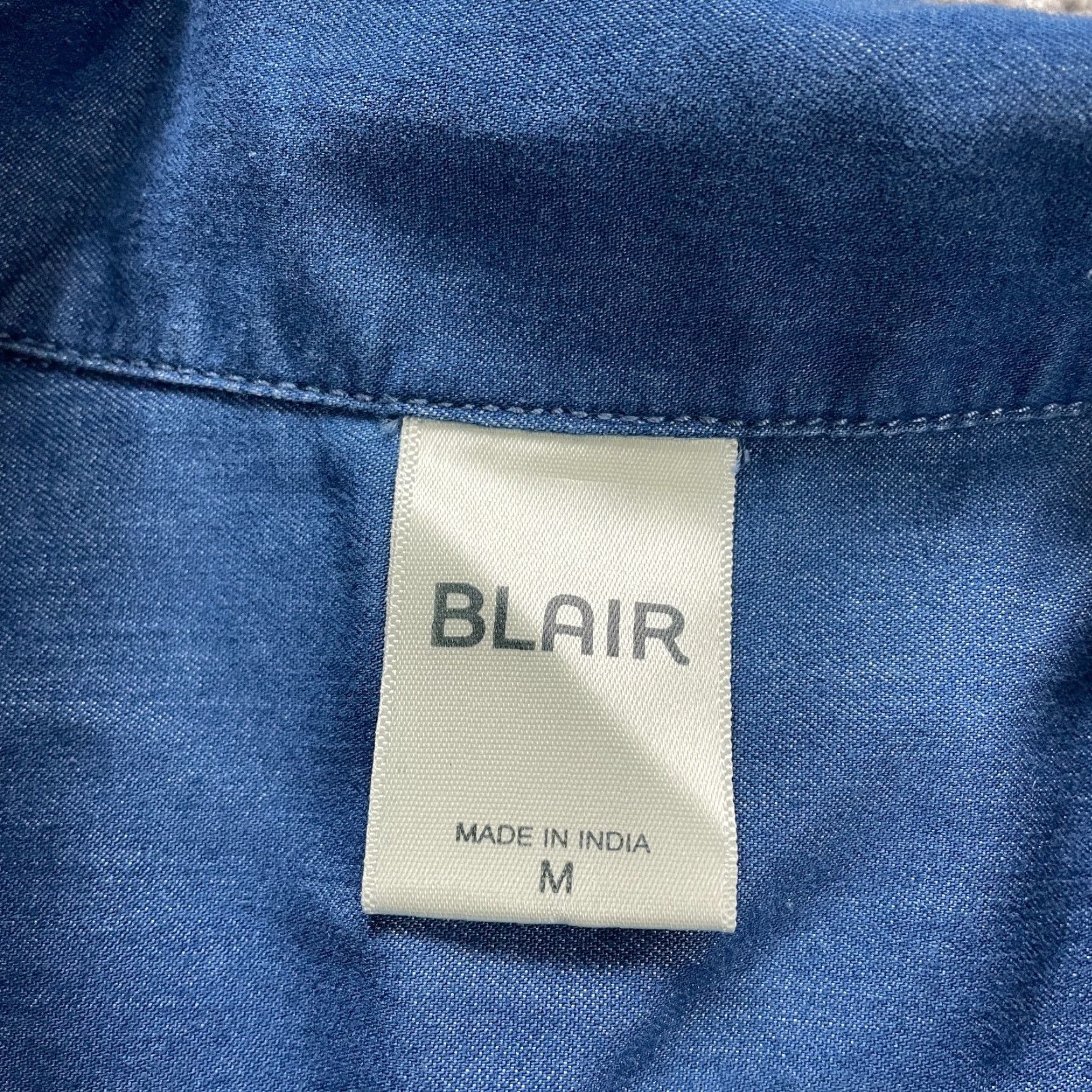 Blair Blair Shirt Women Medium Blue Denim Button Up Pocket Collared Chambray Casual Size M / US 6-8 / IT 42-44 - 4 Thumbnail