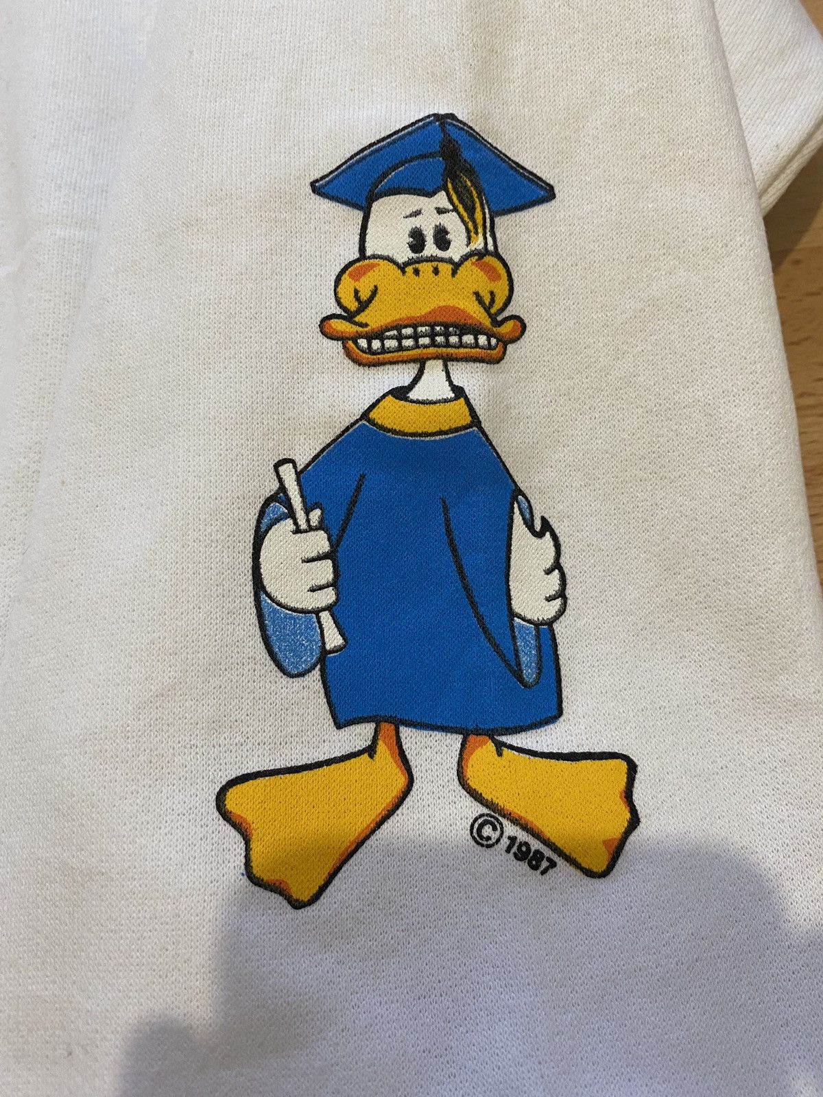 Vintage Duck university vintage sweatshirt 1987 size XL white Size US XL / EU 56 / 4 - 5 Thumbnail