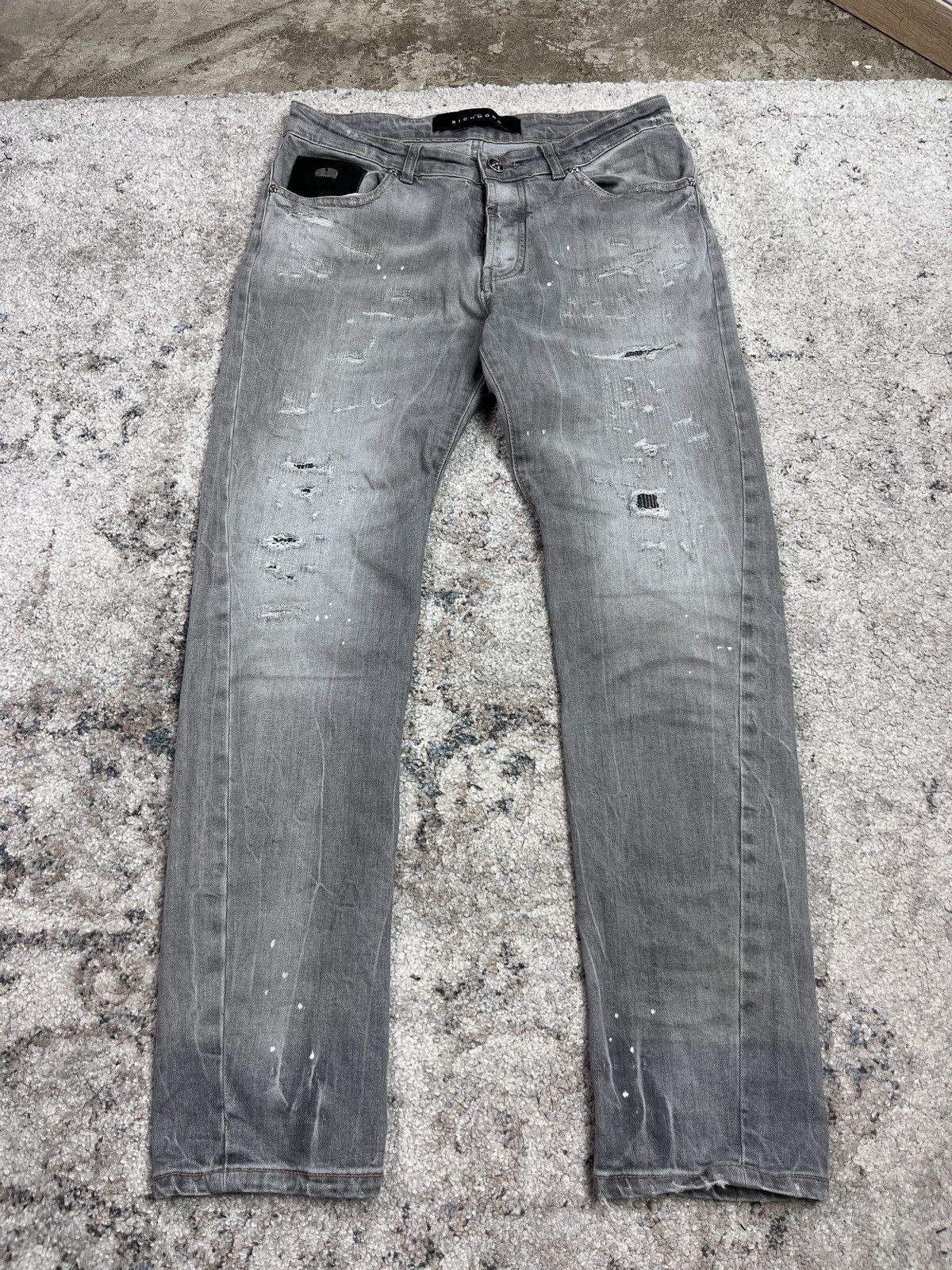 John Richmond RICHMOND DISTRESSED REPAIRED FADED DENIM PANTS - LOT № 3258 Size US 32 / EU 48 - 2 Thumbnail