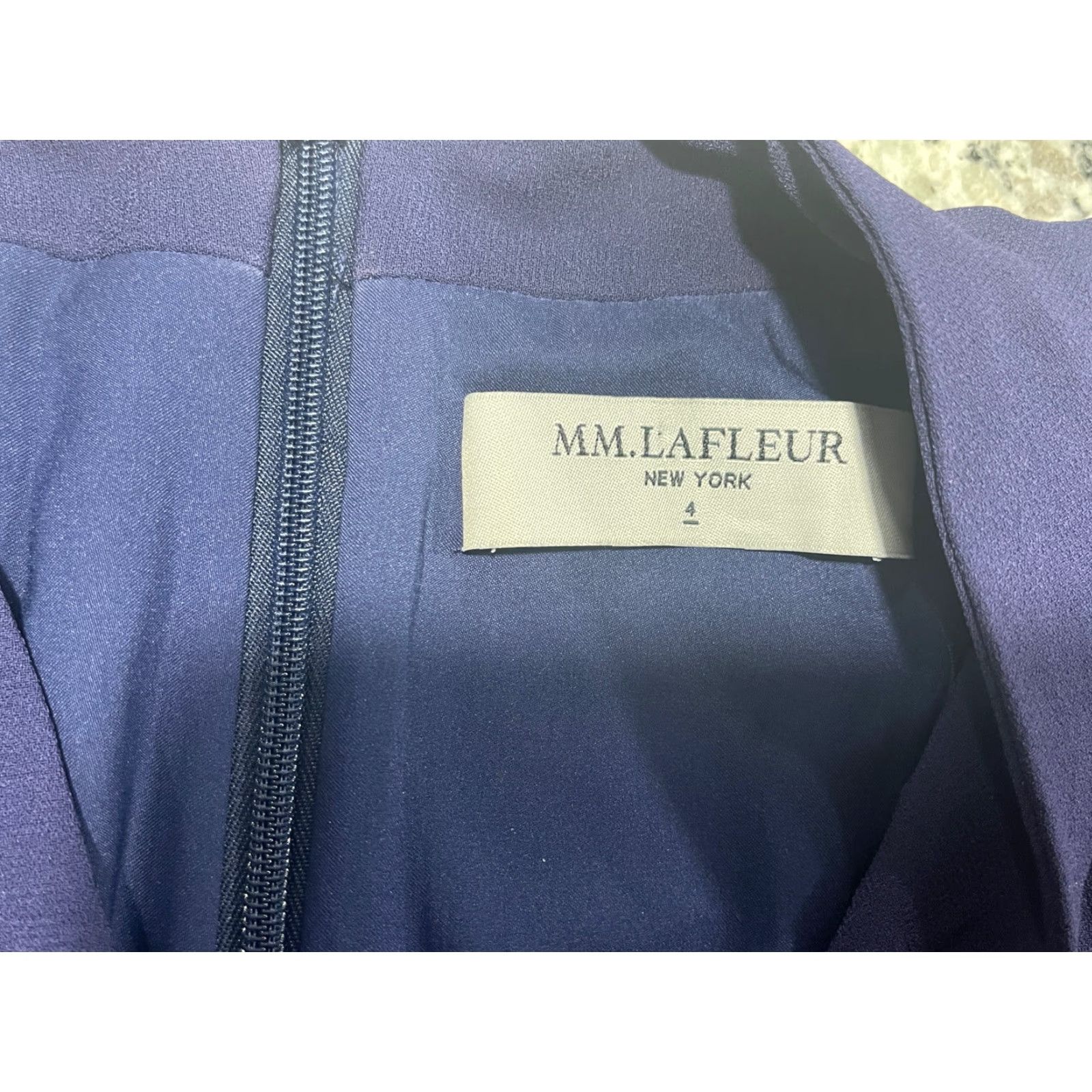 M.M.LaFleur MM Lafleur Niko 2.0 Career Dress Wrap Dress Blue 4 Women Knee Length Lined 3/4 Sleeve Office Classic Designer Minimalist Business Casual Indigo Size S / US 4 / IT 40 - 6 Thumbnail