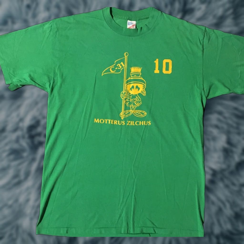 Vintage VINTAGE Marvin The Martian PE Shirt XL Single Stitch Looney Tunes Track Sports Shirt Men XL Green Size US XL / EU 56 / 4 - 1 Thumbnail