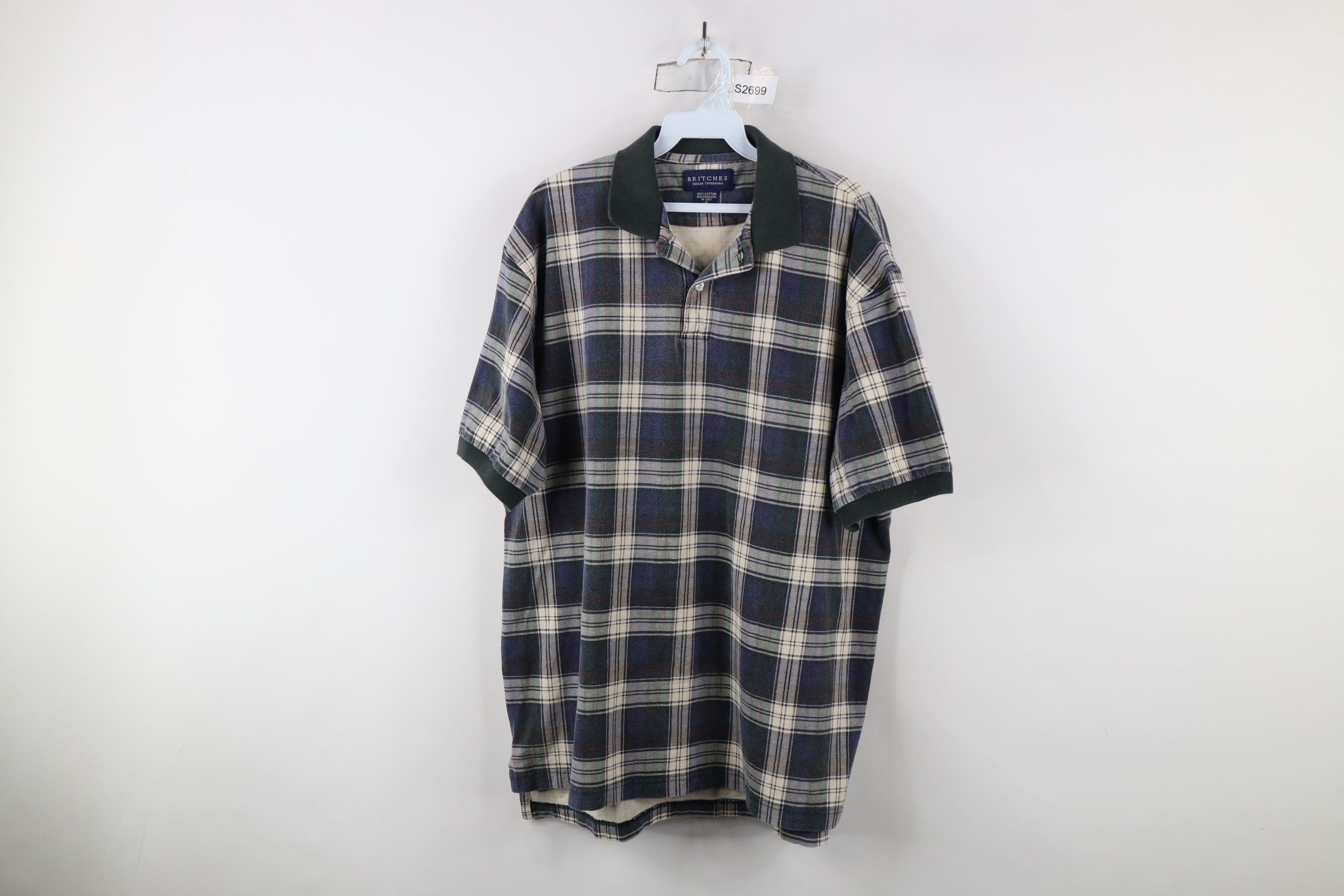 Vintage Vintage 90s Streetwear Plaid Collared Polo Shirt Cotton Size US XL / EU 56 / 4 - 1 Thumbnail