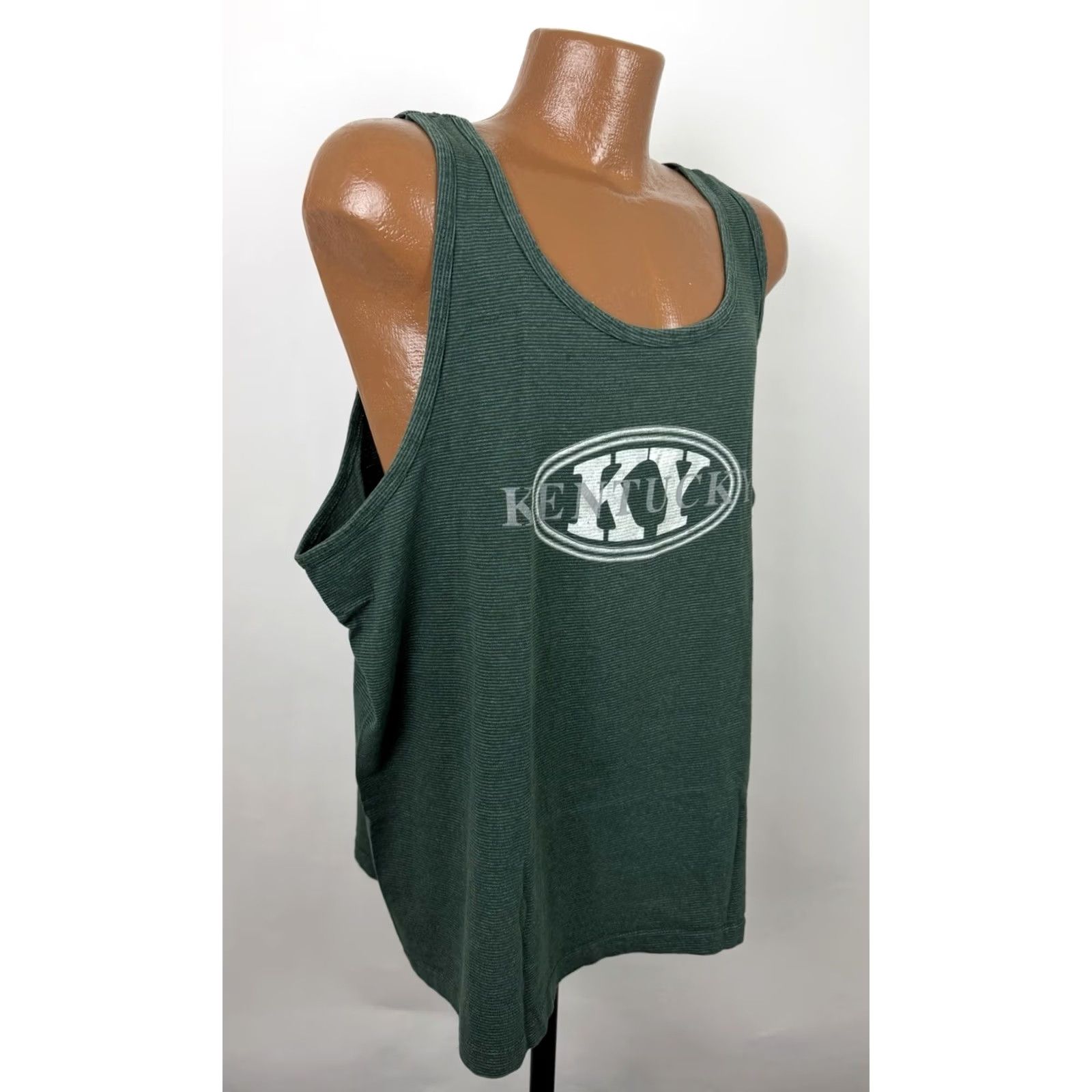 Vintage VINTAGE 90s Tank Top Mens XL Forest Green Striped Workout Beach Kentucky Size US XL / EU 56 / 4 - 6 Thumbnail