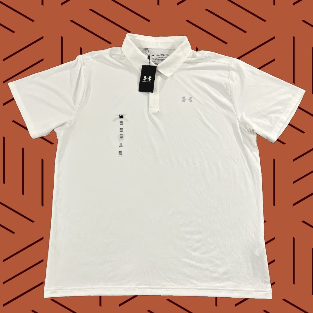 Under Armour Under Armour Polo Shirt Mens 2XL White Stretch Sport S/S NEW Size US XXL / EU 58 / 5 - 1 Thumbnail