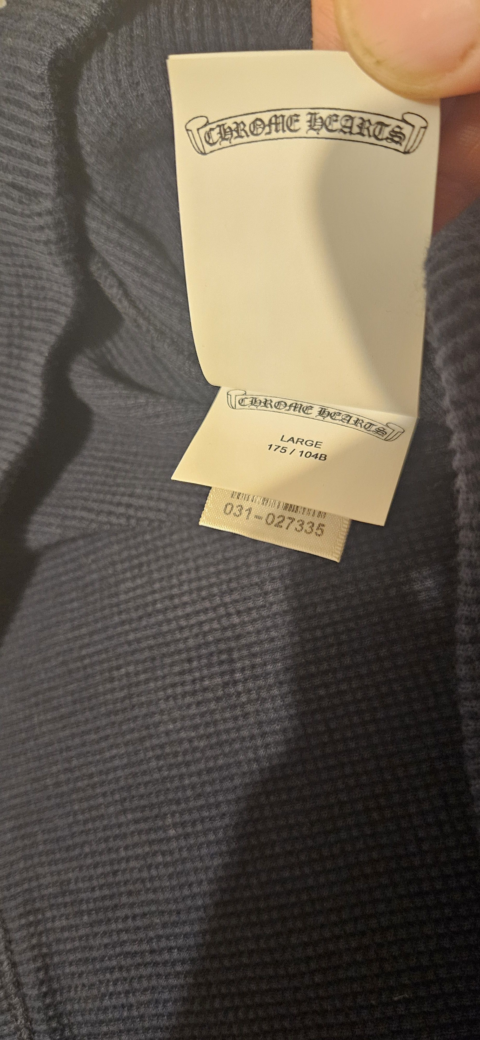 Chrome Hearts Blue thermal crew neck red cross patch Size US L / EU 52-54 / 3 - 6 Thumbnail