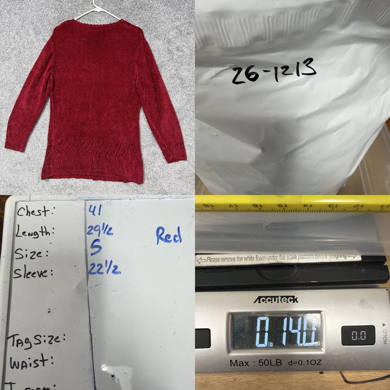 Vintage VINTAGE Apostrophe Tunic Sweater Womens S Red Textured Hem 90s Gothic Retro Knit Crew Neck Long Sleeve Fall Winter Slim Laid-Back Casual Travel Size S / US 4 / IT 40 - 8 Thumbnail