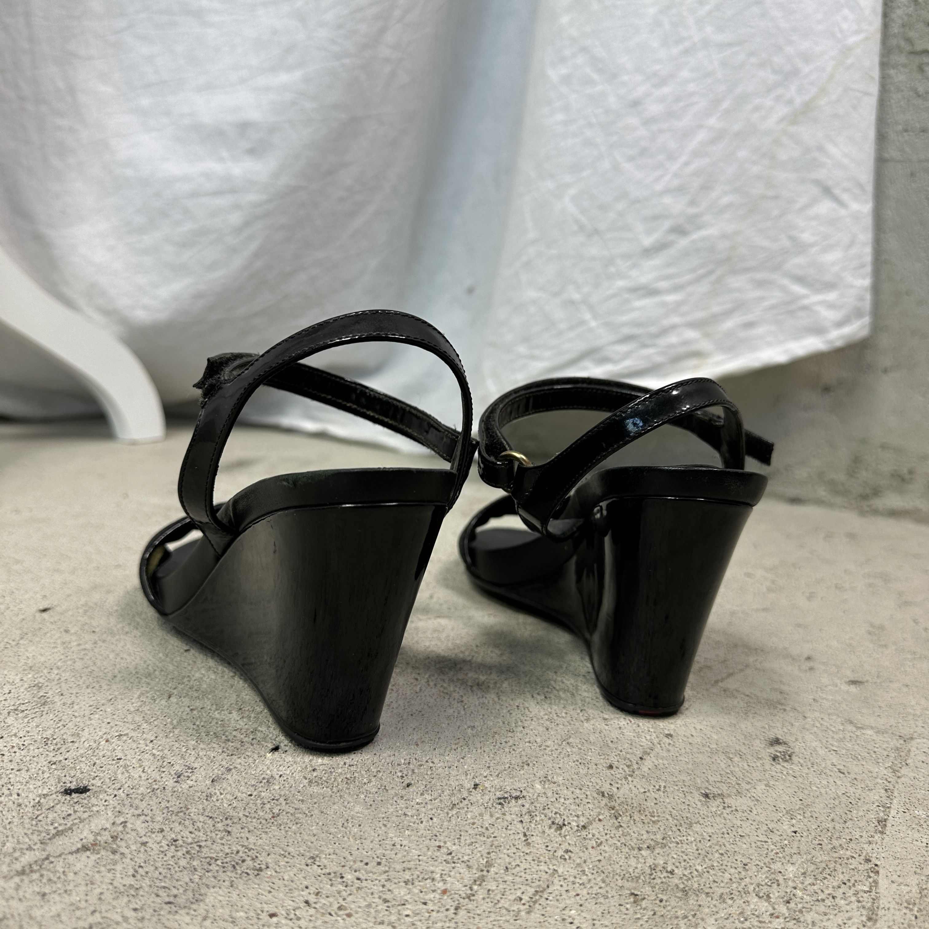 Prada Vintage Old Money Leather Platform Prada Sandals 00s Size US 8 / IT 38 - 9 Thumbnail