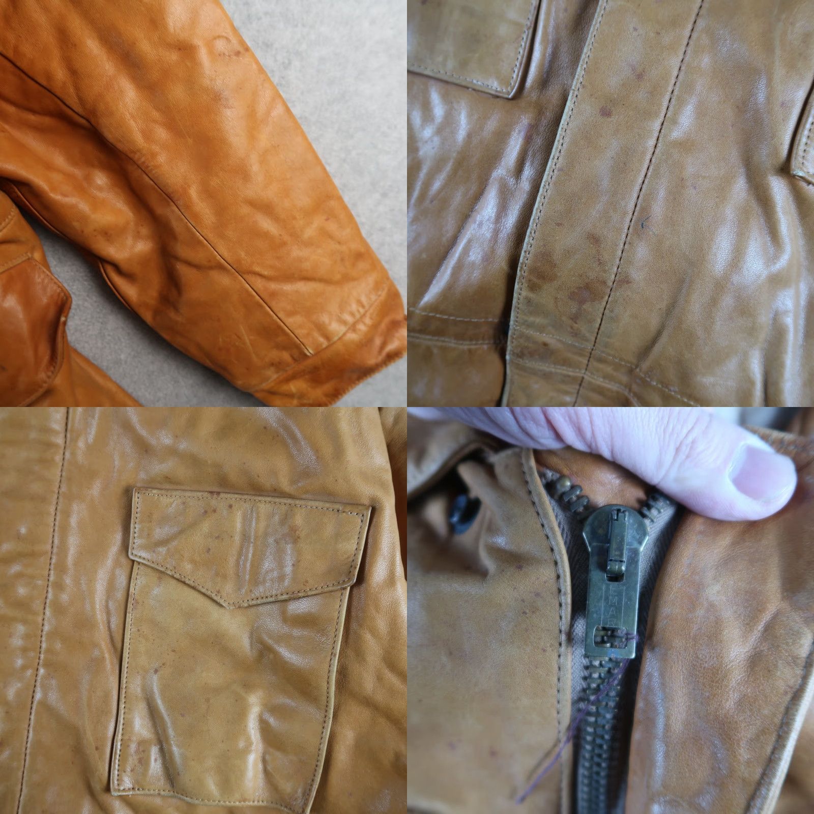 Vintage VINTAGE Overland M-65 Military Jacket Men L Brown Leather Mid-Length Ladies? No, Men’s L. Size US L / EU 52-54 / 3 - 8 Thumbnail
