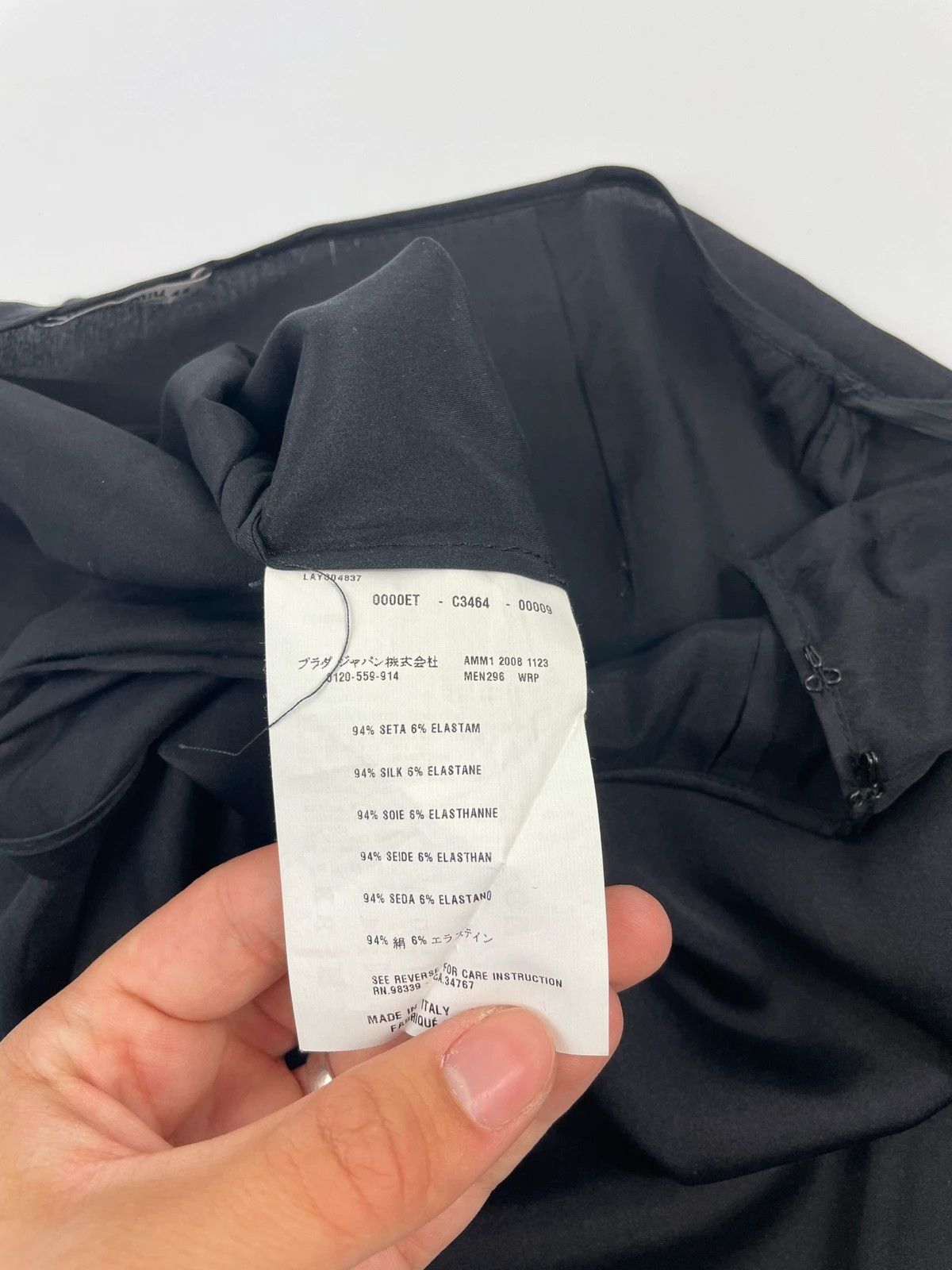 Miu Miu Miu Miu SS2008 Black Laser Cut Holes Wool Skirt Size 38" / US 16 / IT 52 - 14 Thumbnail
