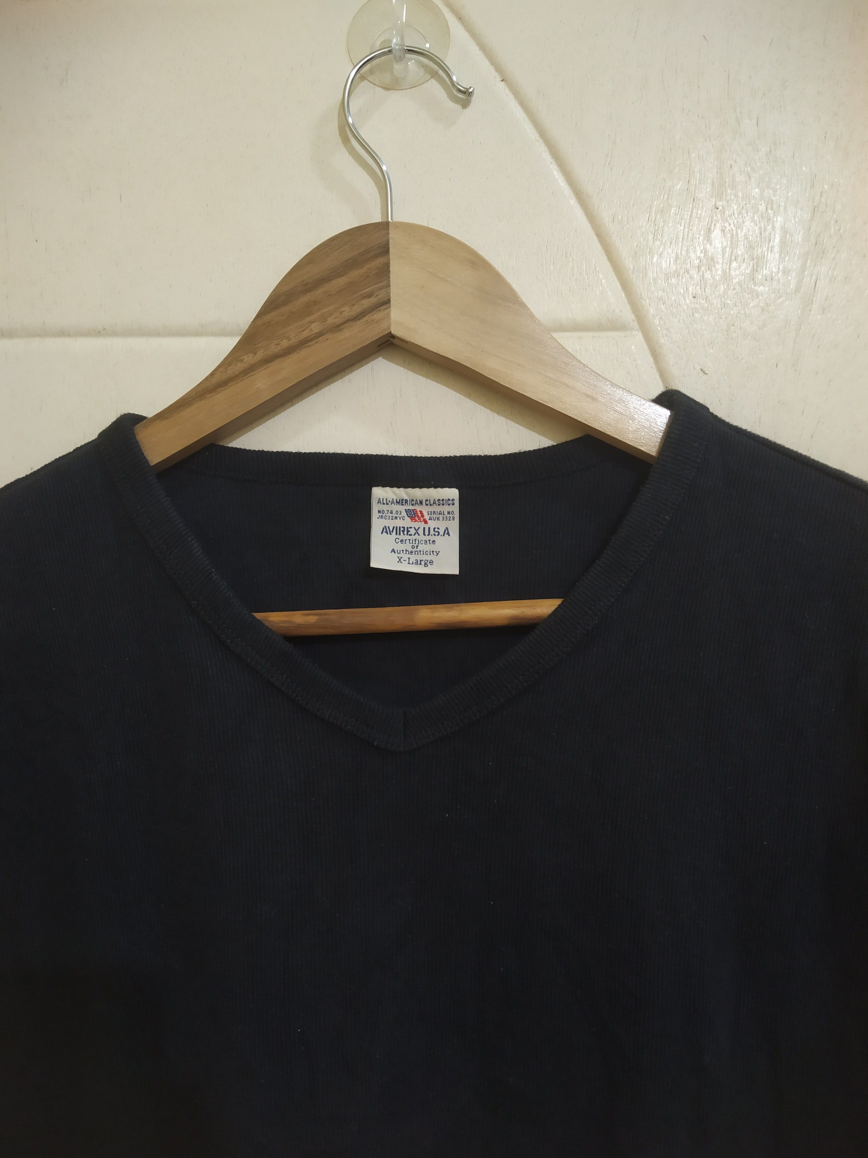 Avirex Avirex Japan "Daily Wear" Ribbed V-Neck Tee Size US XL / EU 56 / 4 - 6 Thumbnail