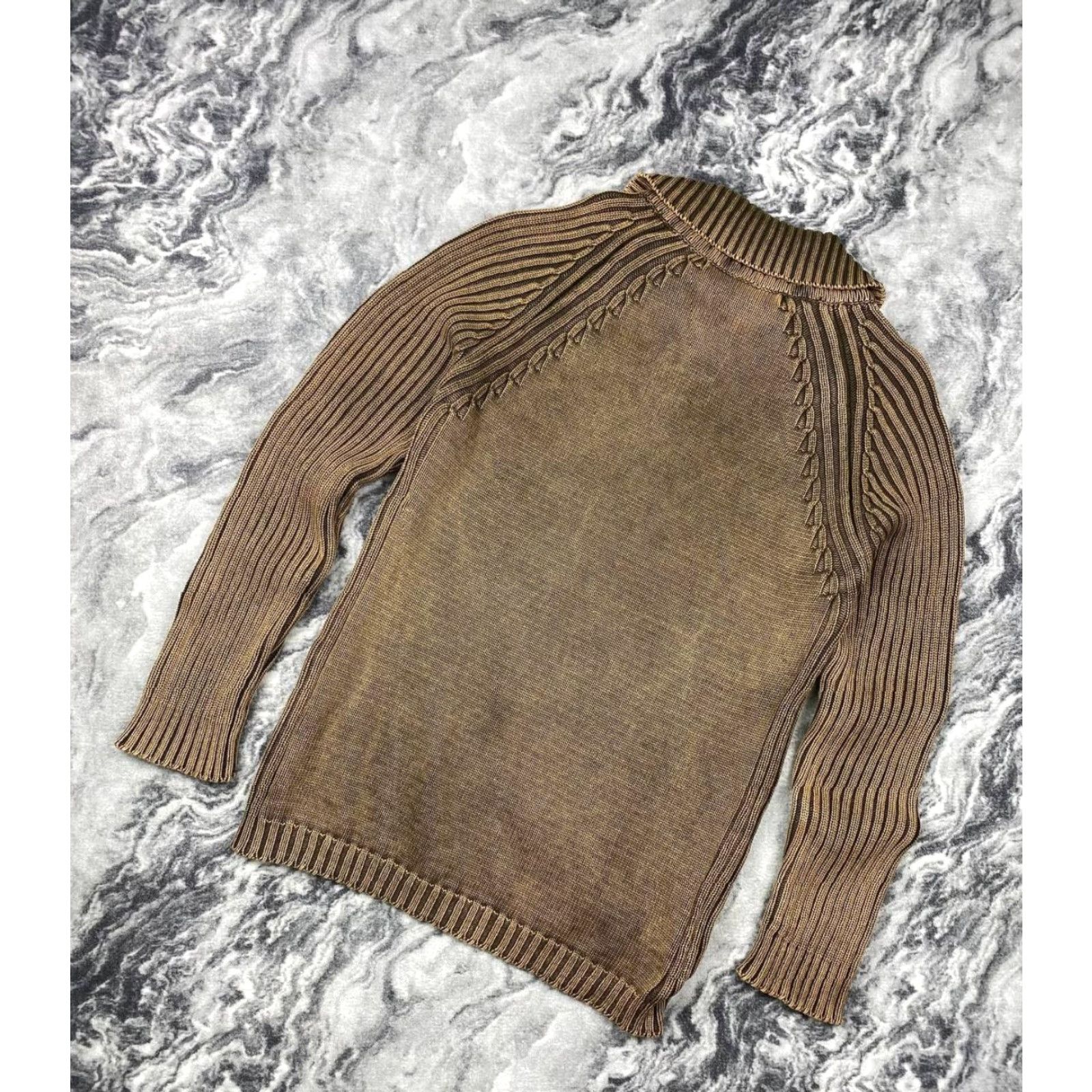 Dolce & Gabbana VINTAGE Dolce&Gabbana Ribbed Knit Sweater 1/4 Zip Men Size M Brown Pullover Knit Long Sleeve Winter Casual Mens Size US M / EU 48-50 / 2 - 4 Thumbnail