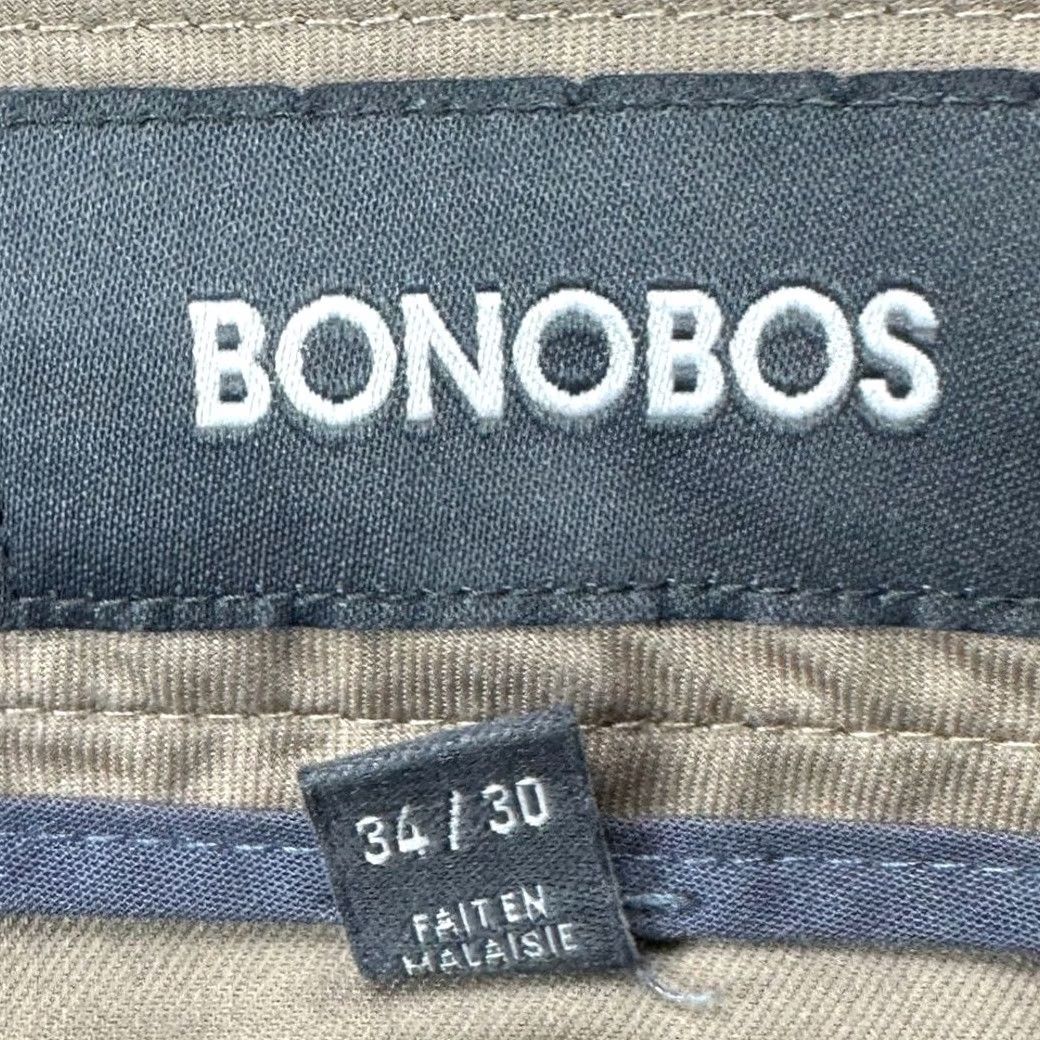 Bonobos Bonobos Pants Mens 34X30 Wednesday Tan Khakis Slim Stretch Flat Front Pockets Slim Badged Casual Size US 34 / EU 50 - 4 Thumbnail