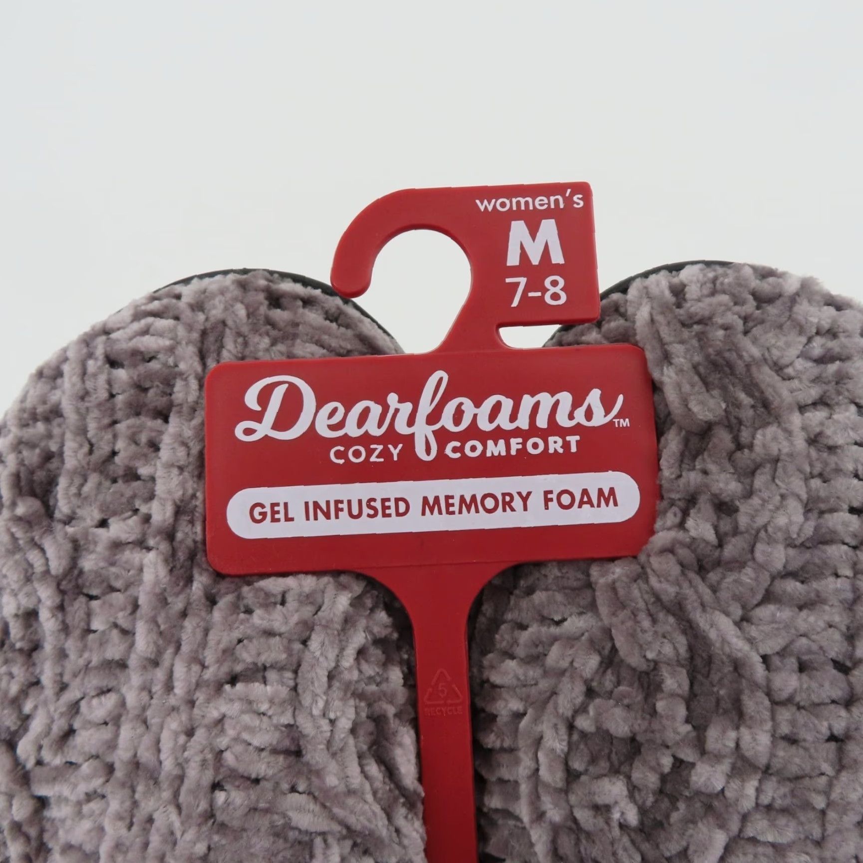 Vintage Dearfoams Women Slipper 7-8 Grey Chenille Cable Knit Faux Fur Slide NEW Size US 7 / IT 37 - 7 Thumbnail