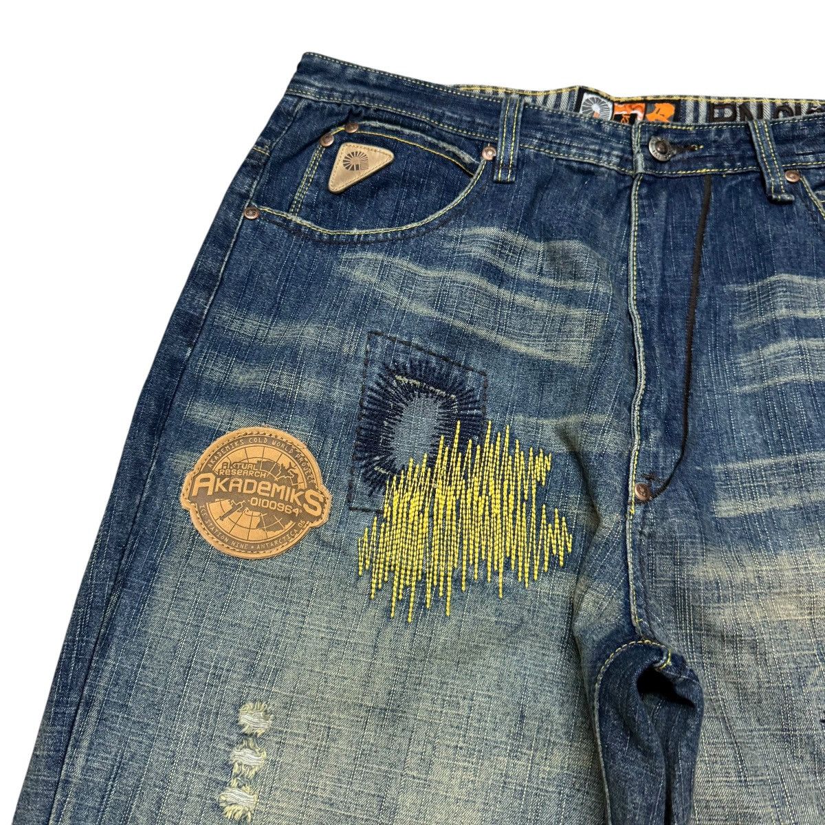Vintage Vintage Akademiks Spellout Denim Baggy Jeans Jnco Size US 35 - 4 Thumbnail