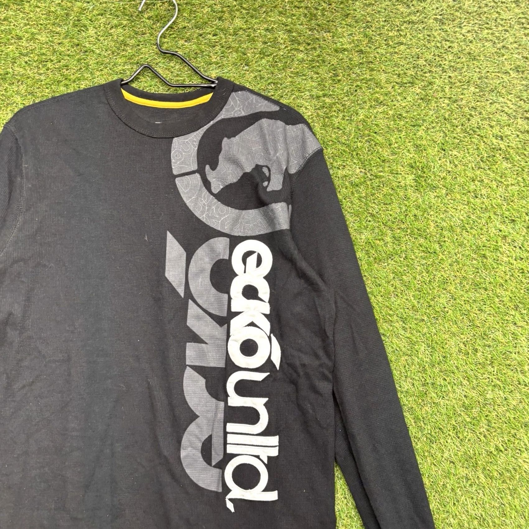 Ecko Unltd. VINTAGE Ecko Unltd Shirt Mens L Thermal Graphic 2000s Black Cotton Knit Long Sleeve Crew Neck Boys Mens Size US L / EU 52-54 / 3 - 3 Thumbnail