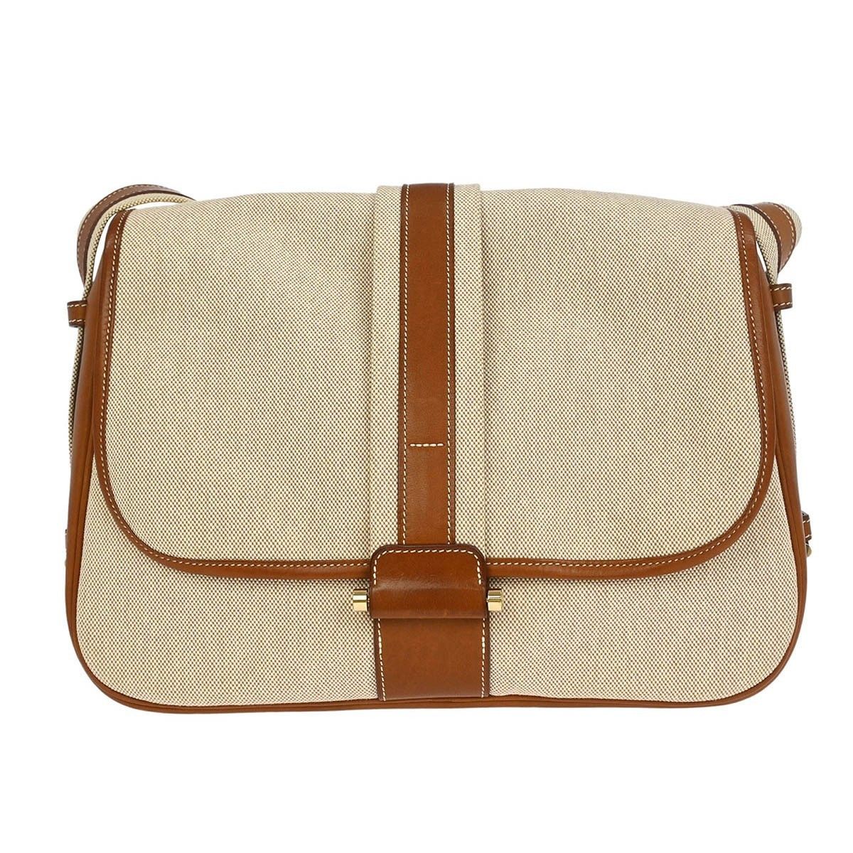 Hermes Hermes Bourlingue Messenger Bag Toile with Leather Size ONE SIZE - 1 Thumbnail