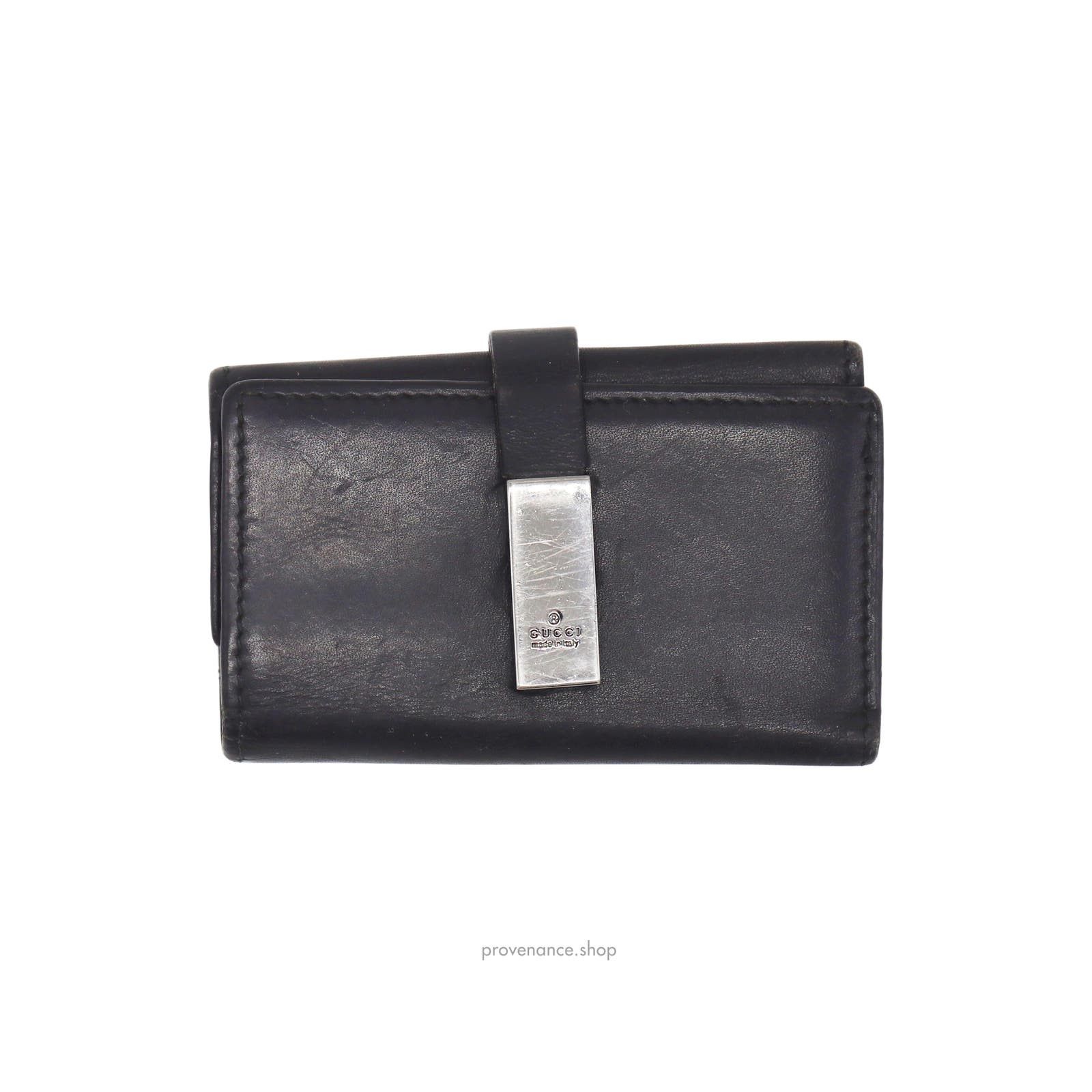 image of Gucci 6 Key Holder - Black Leather, Men's
