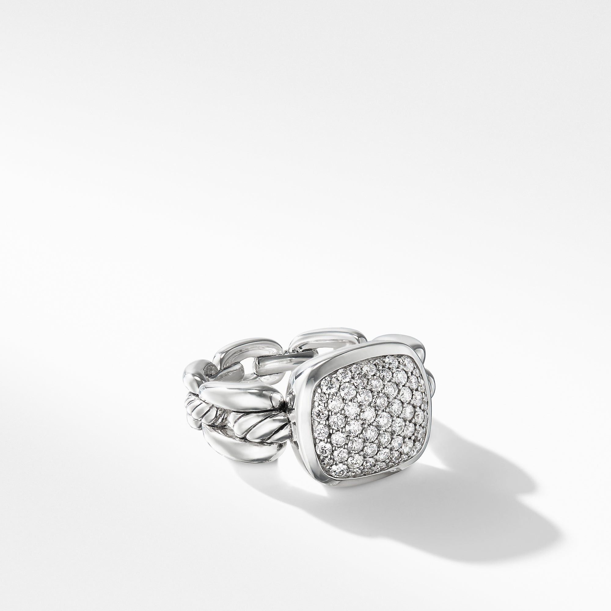 David Yurman o1w1db10325 Wellesley Link Ring with Diamond Size ONE SIZE - 1 Thumbnail