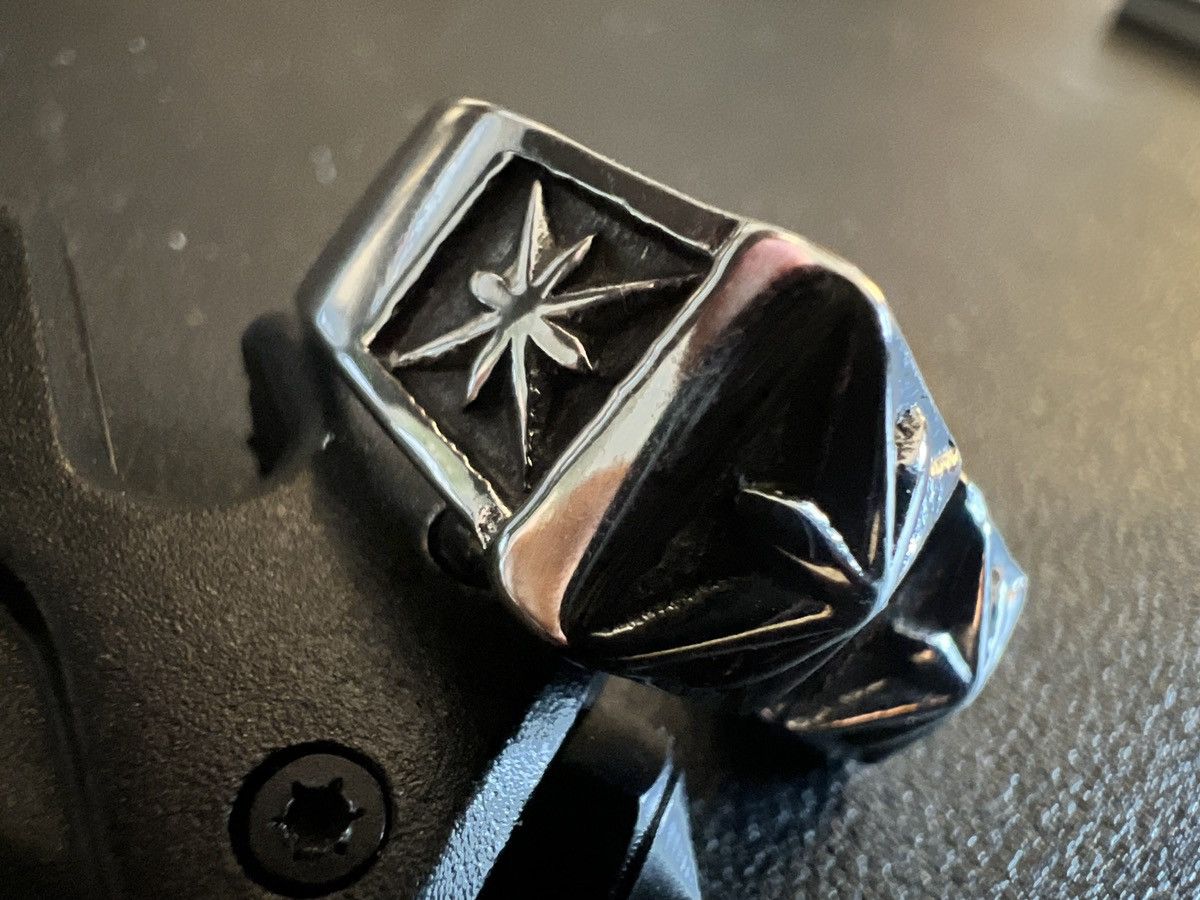 Vintage Size 9 - Custom Gothic Medieval Chrome Style Custom Ring Size ONE SIZE - 2 Thumbnail
