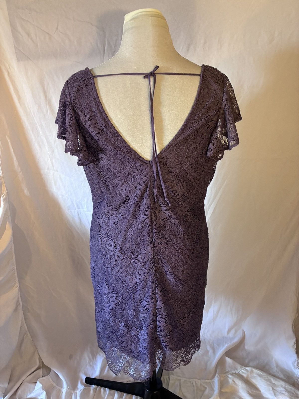 Other Francesca’s Lace Flutter Sleeve Mini Dress Size L / US 10 / IT 46 - 5 Thumbnail