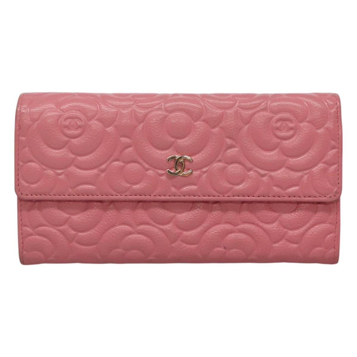 Chanel Camellia Pink Leather Wallet (Pre-Owned) Size ONE SIZE - 1 Thumbnail