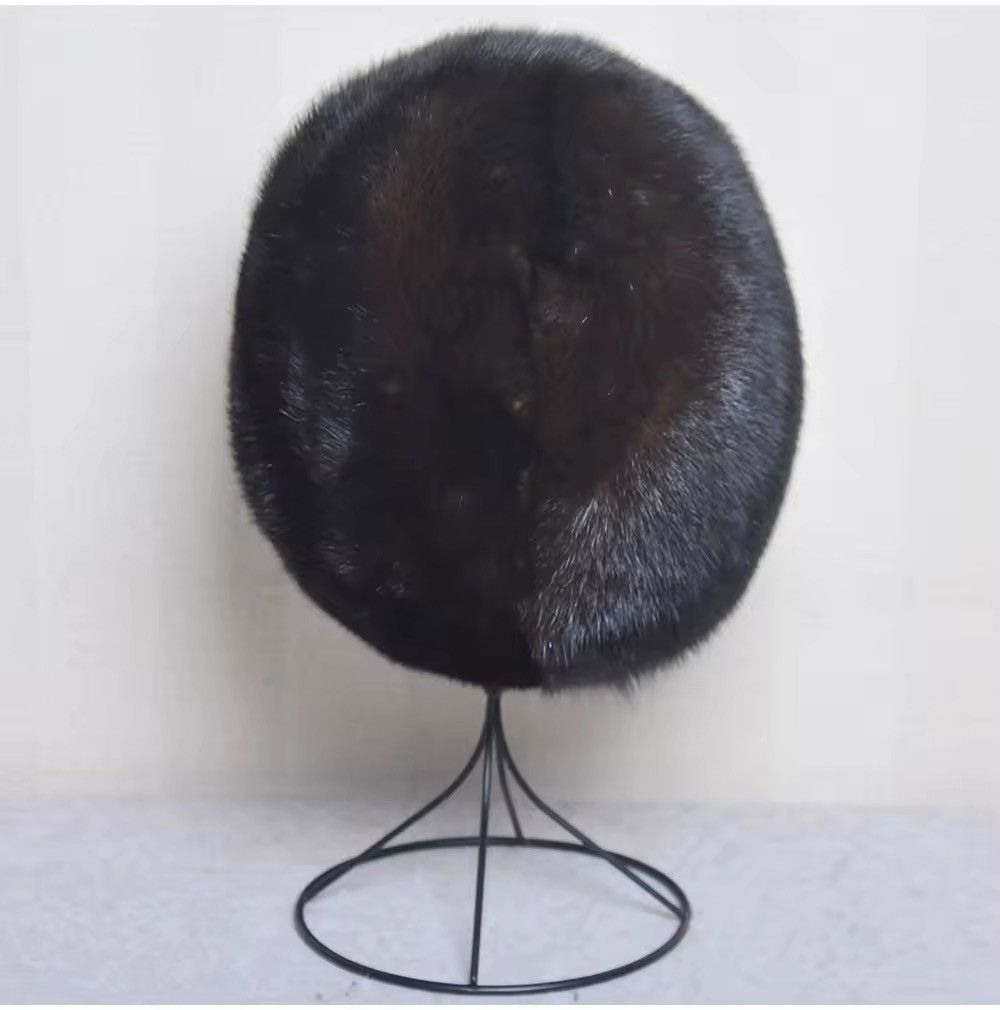 Vintage Real Mink Fur Winter Genuine Bomber Hat Beanie Unisex Size ONE SIZE - 2 Thumbnail