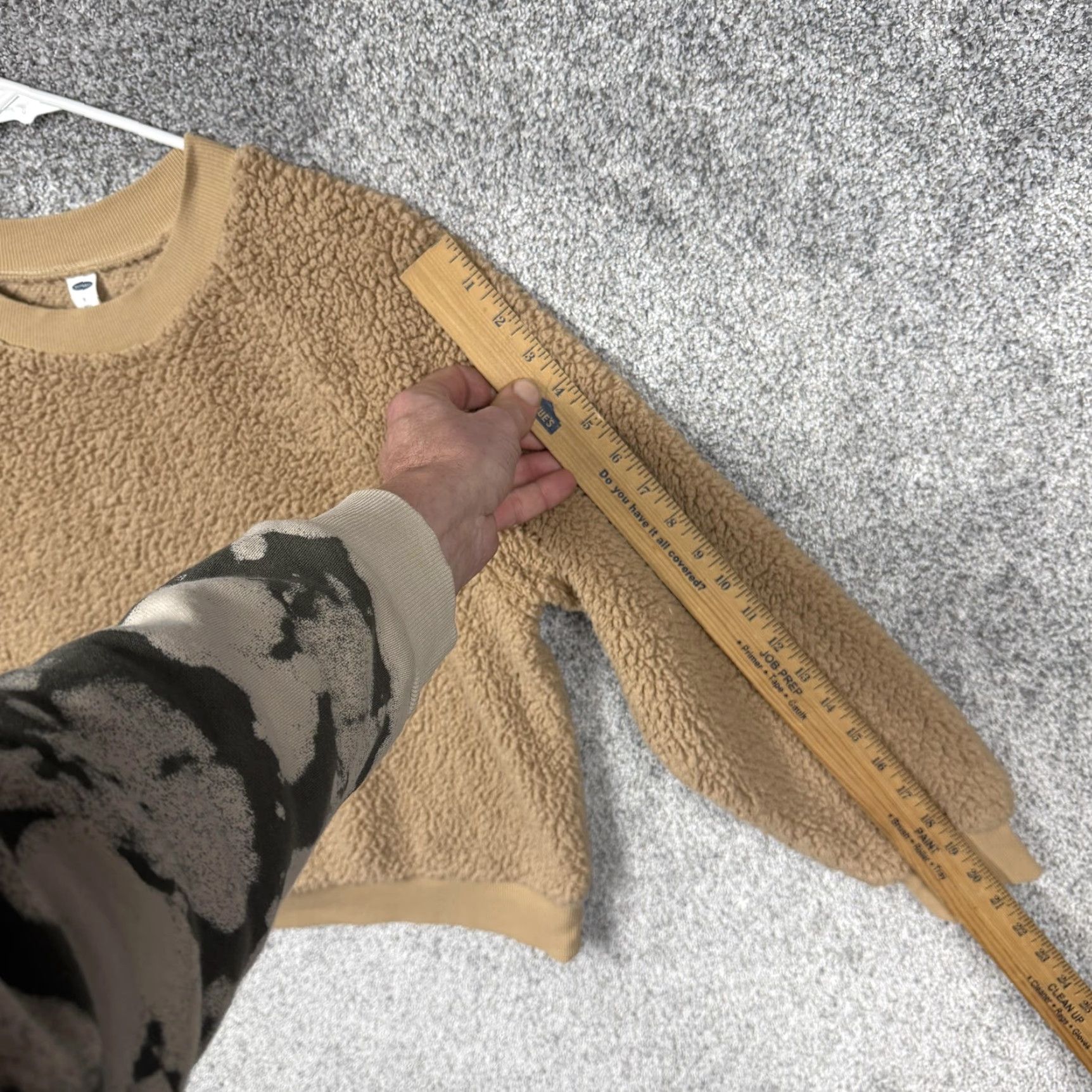 Old Navy VINTAGE Old Navy Sweatshirt Womens S Tan Sherpa Teddy Fleece Crewneck Cabincore Hygge Size S / US 4 / IT 40 - 3 Thumbnail