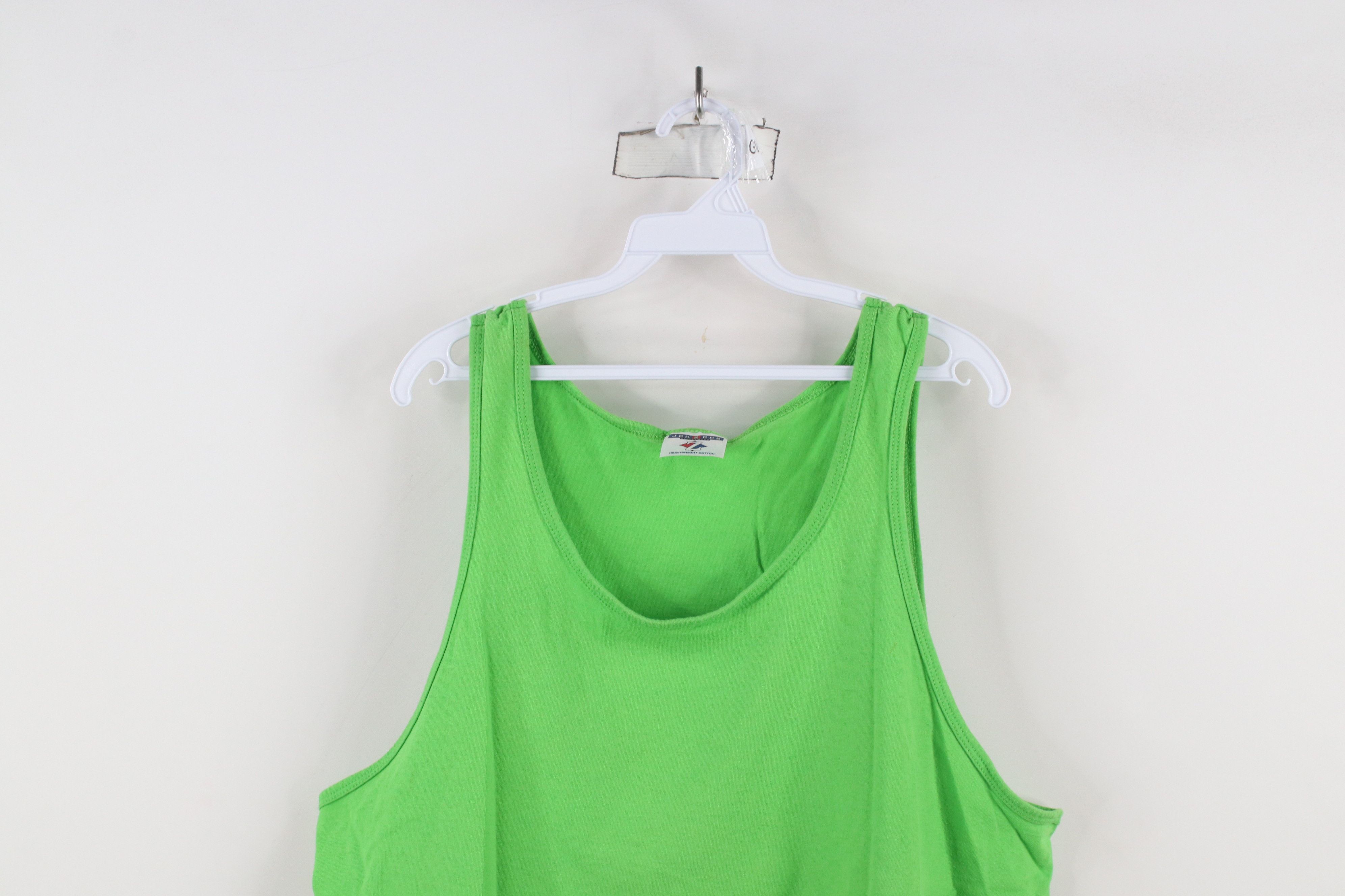 Vintage Vintage 90s Streetwear Tank Top T-Shirt Lime Green Cotton Size US L / EU 52-54 / 3 - 2 Thumbnail