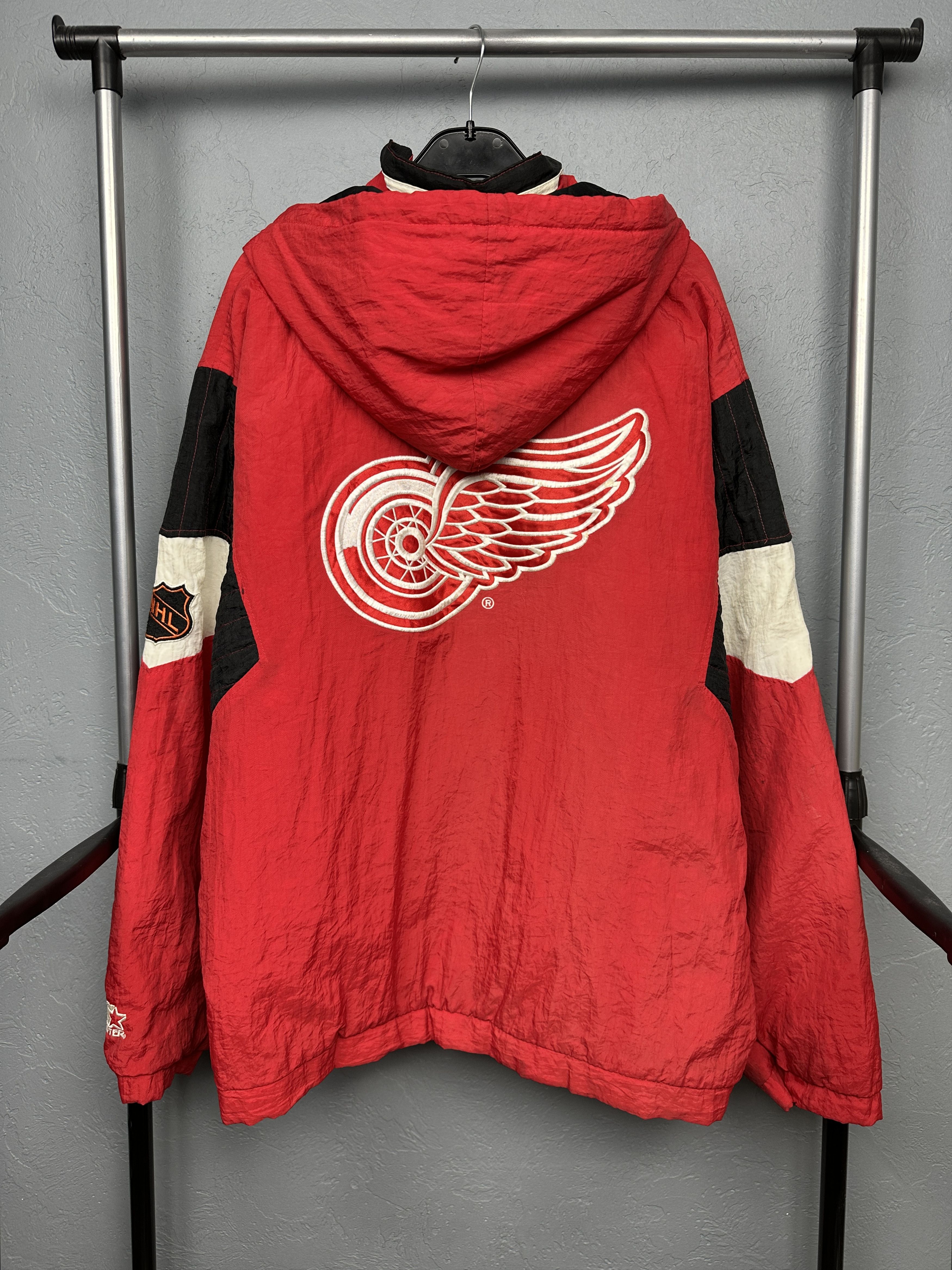 Starter Red Wings Starter 90s Vintage Mens Anorak Jacket NHL Size US XL / EU 56 / 4 - 8 Thumbnail