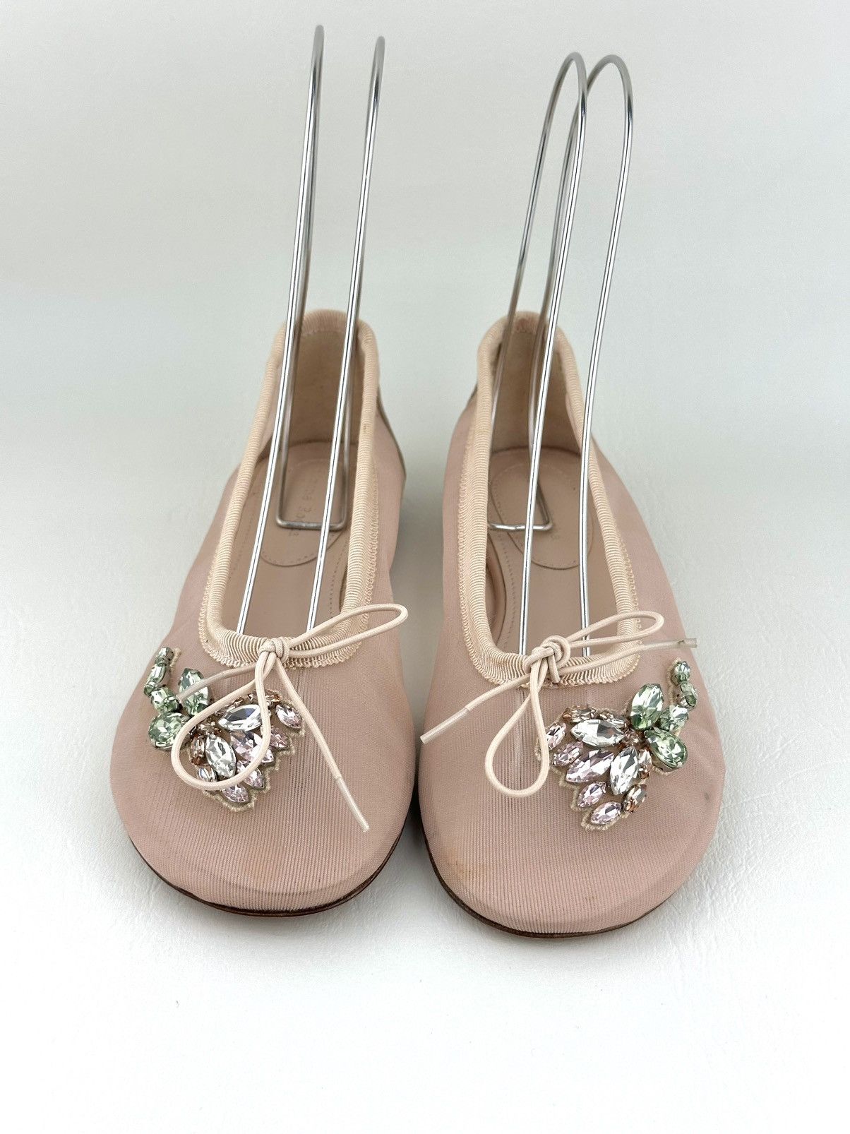 Simone Rocha SIMONE ROCHA Pink Bow Crystal Embellished Ballerinas Size US 7 / IT 37 - 6 Thumbnail