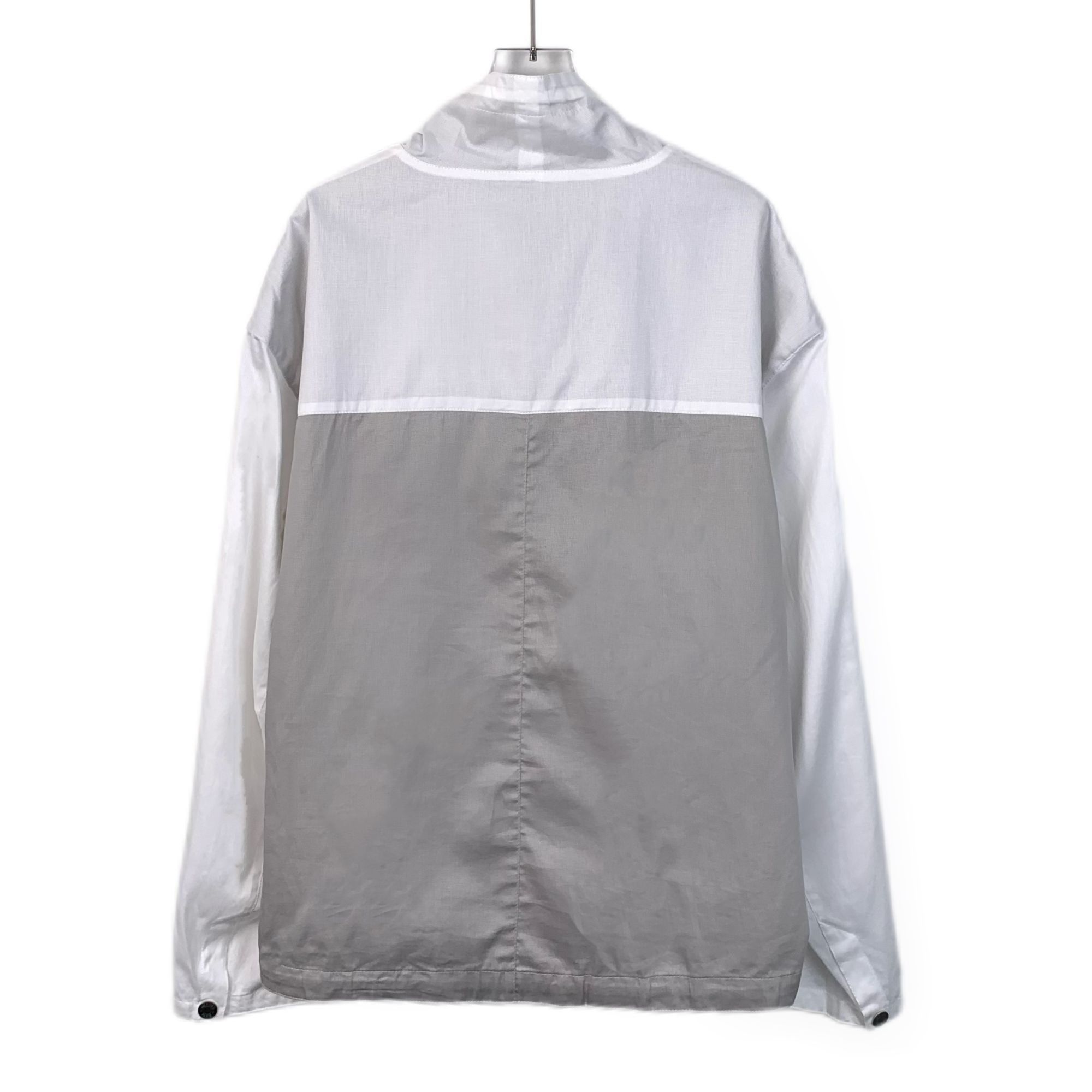 Hermes Hermès Mens Cotton Two-Tone Gray & White Pullover Jacket Siz Size US M / EU 48-50 / 2 - 2 Thumbnail