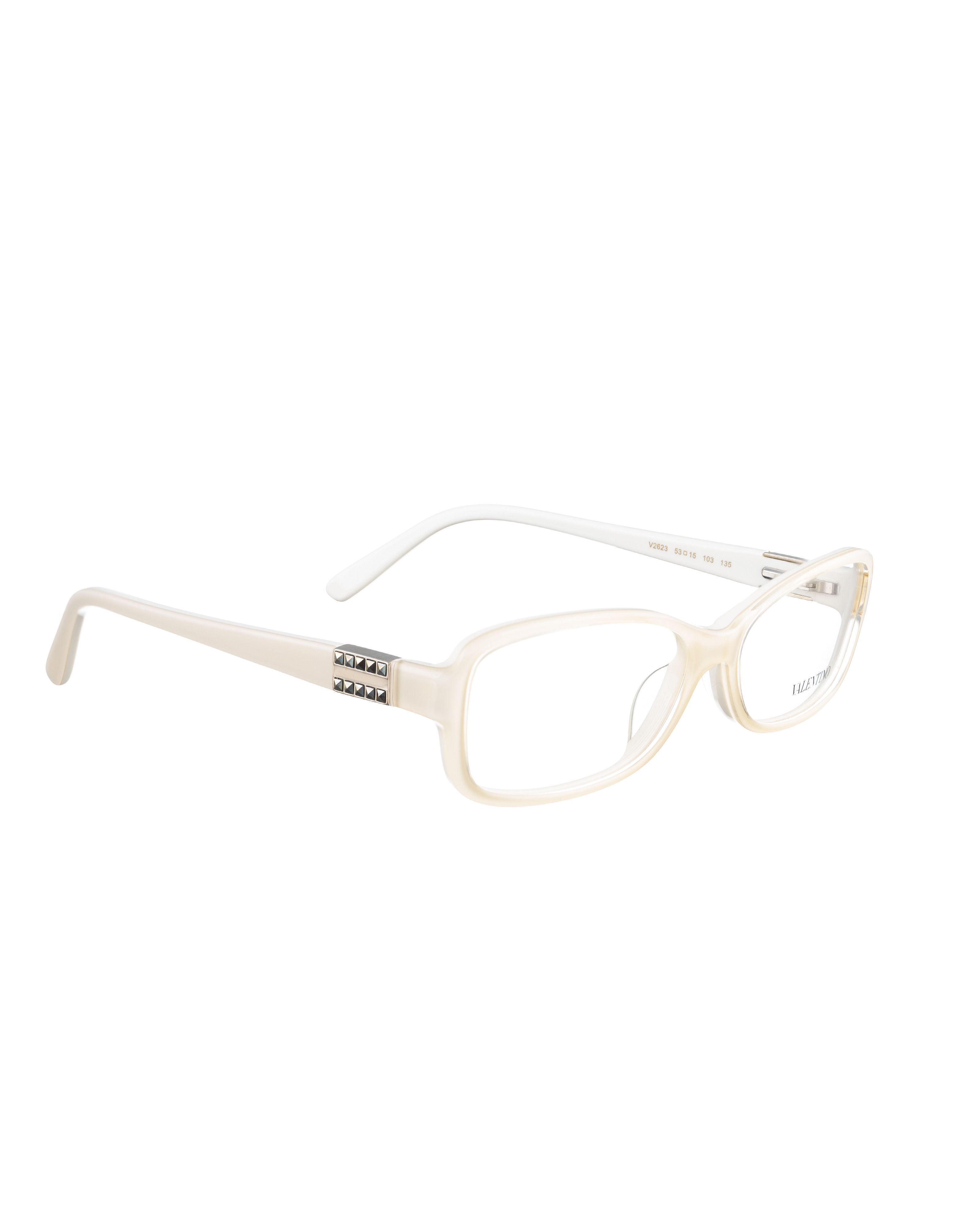 Valentino Valentino 00s White Milk Glasses with White Grey Rhinestones Size ONE SIZE - 1 Thumbnail