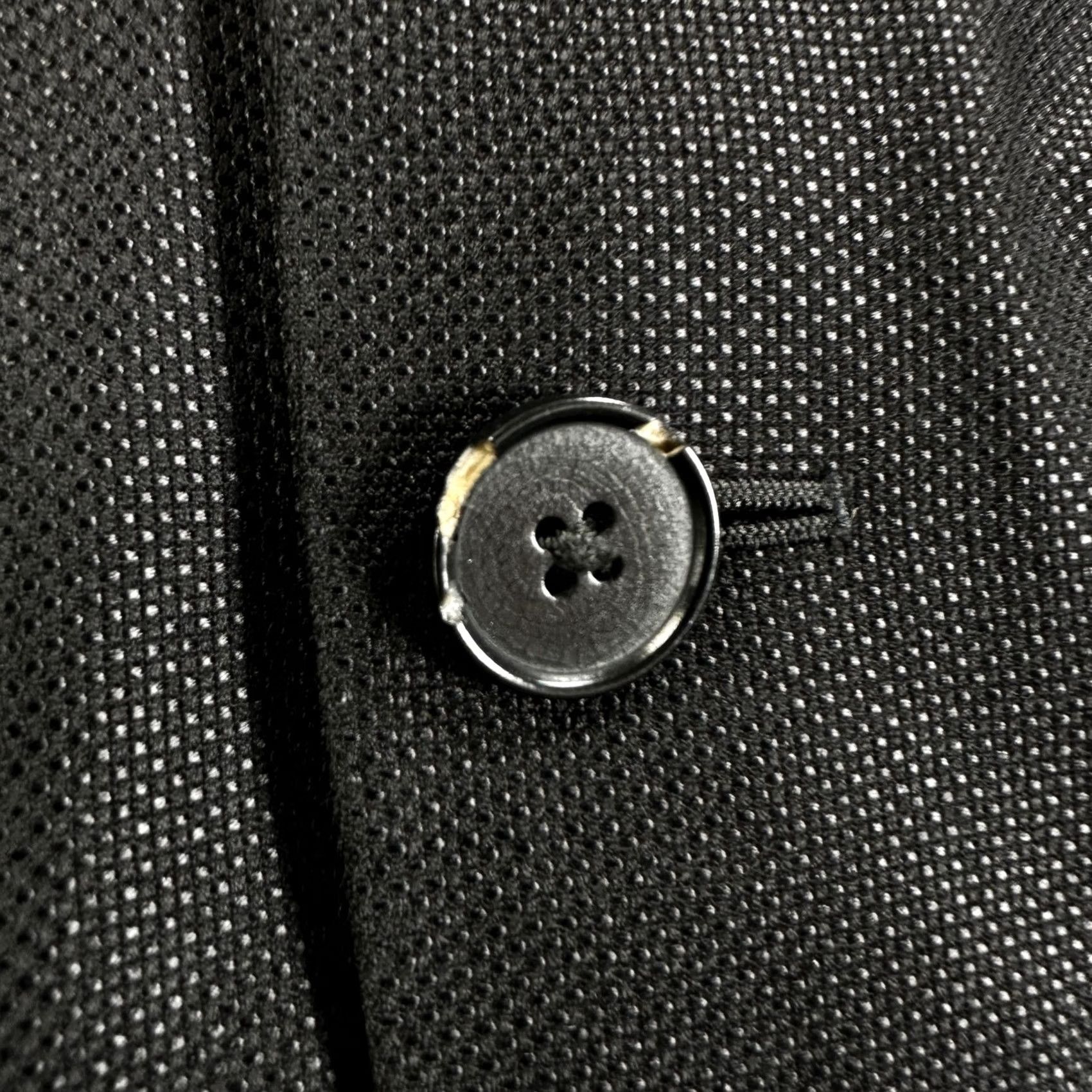 Ermenegildo Zegna Ermenegildo Zegna Blazer Mens 46 Black Wool Silk Travel Two Button Notch Lapel Regular Two-Button Front Closure Shirt Size 46R - 7 Thumbnail