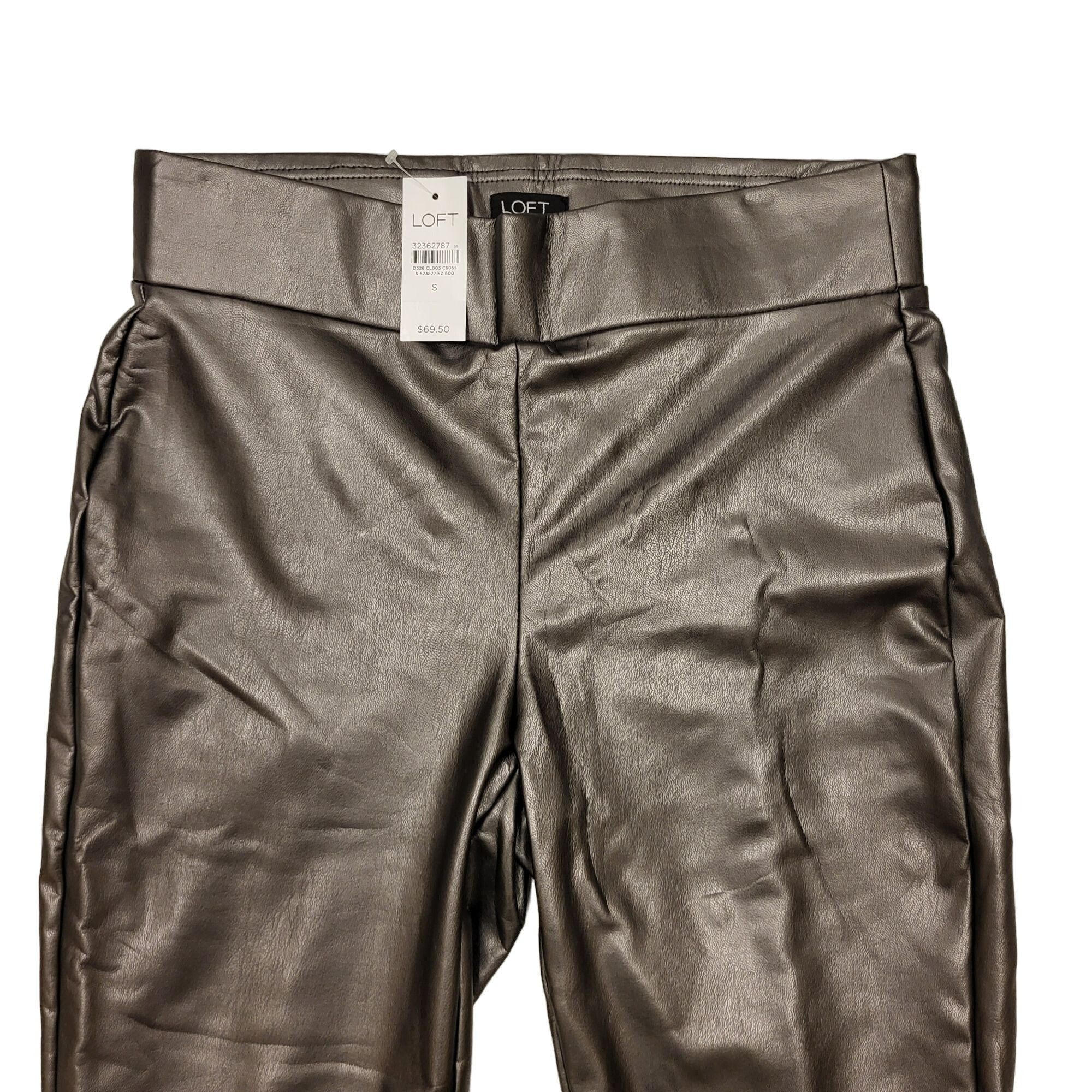 Loft Loft Pleated Skinny Pants Faux Leather Gunmetal Silver Grey Size 27" / US 4 / IT 40 - 5 Thumbnail