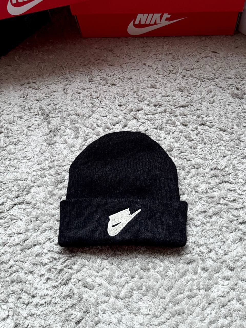 Nike 90s Vintage Nike Knitted Beanie Basic Logo Hat Rare Size ONE SIZE - 2 Thumbnail