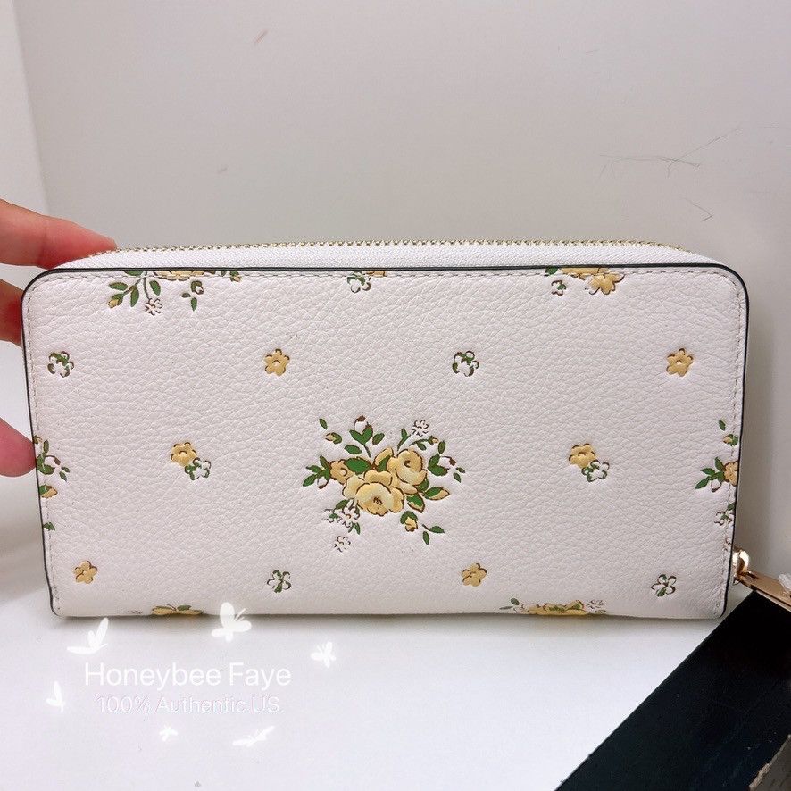 Coach Long Zip Around Wallet With Floral Print CAO89 Size ONE SIZE - 3 Thumbnail